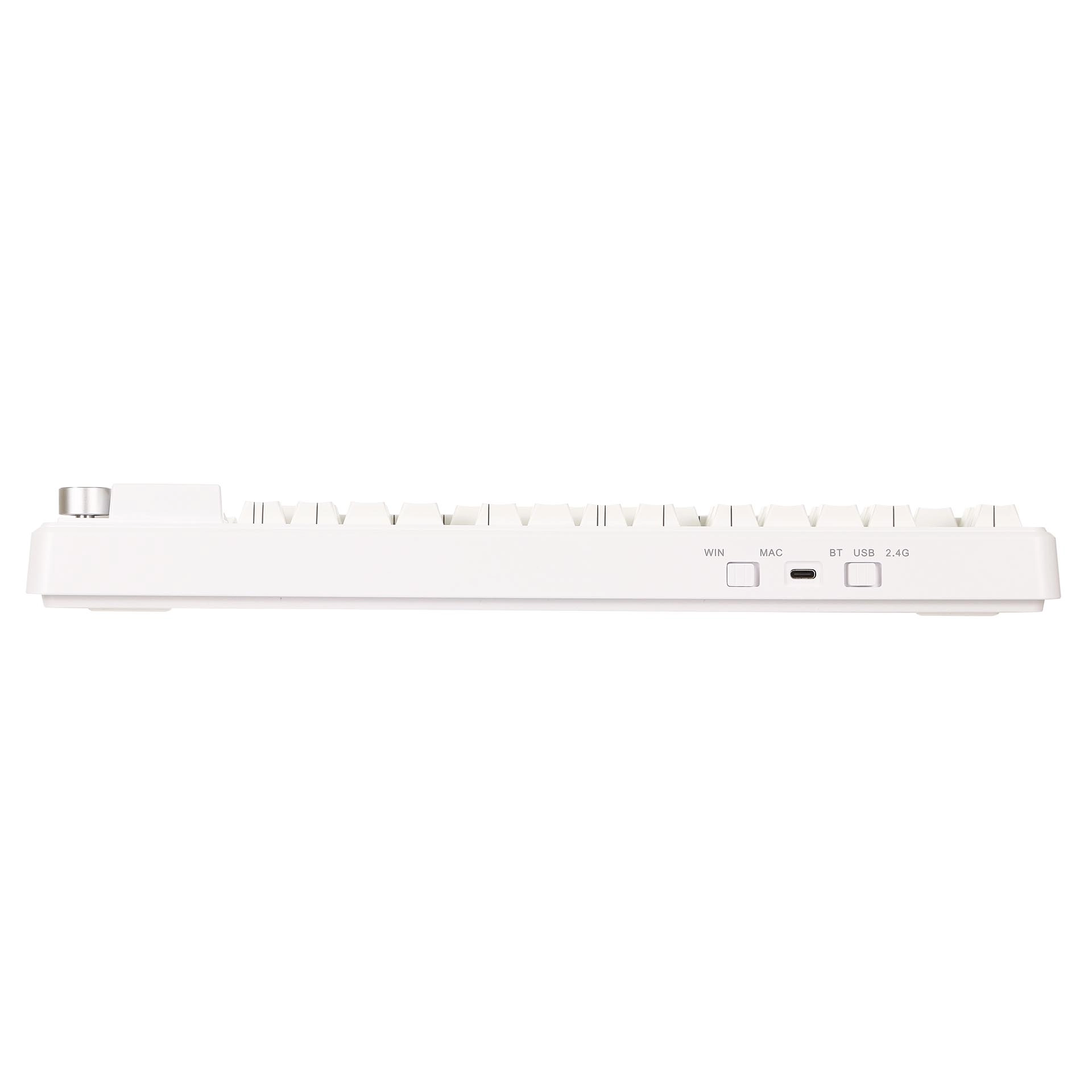 Клавиатура, Ajazz, MK87Pro/Peach/White, MK87 Pro, Игровая, Механическая, TKL, Peach Switches, Бесроводная, USB, 2,4 ГГц, Bluetooth, Подсветка RGB, Анг/Рус, Белый — фото 5