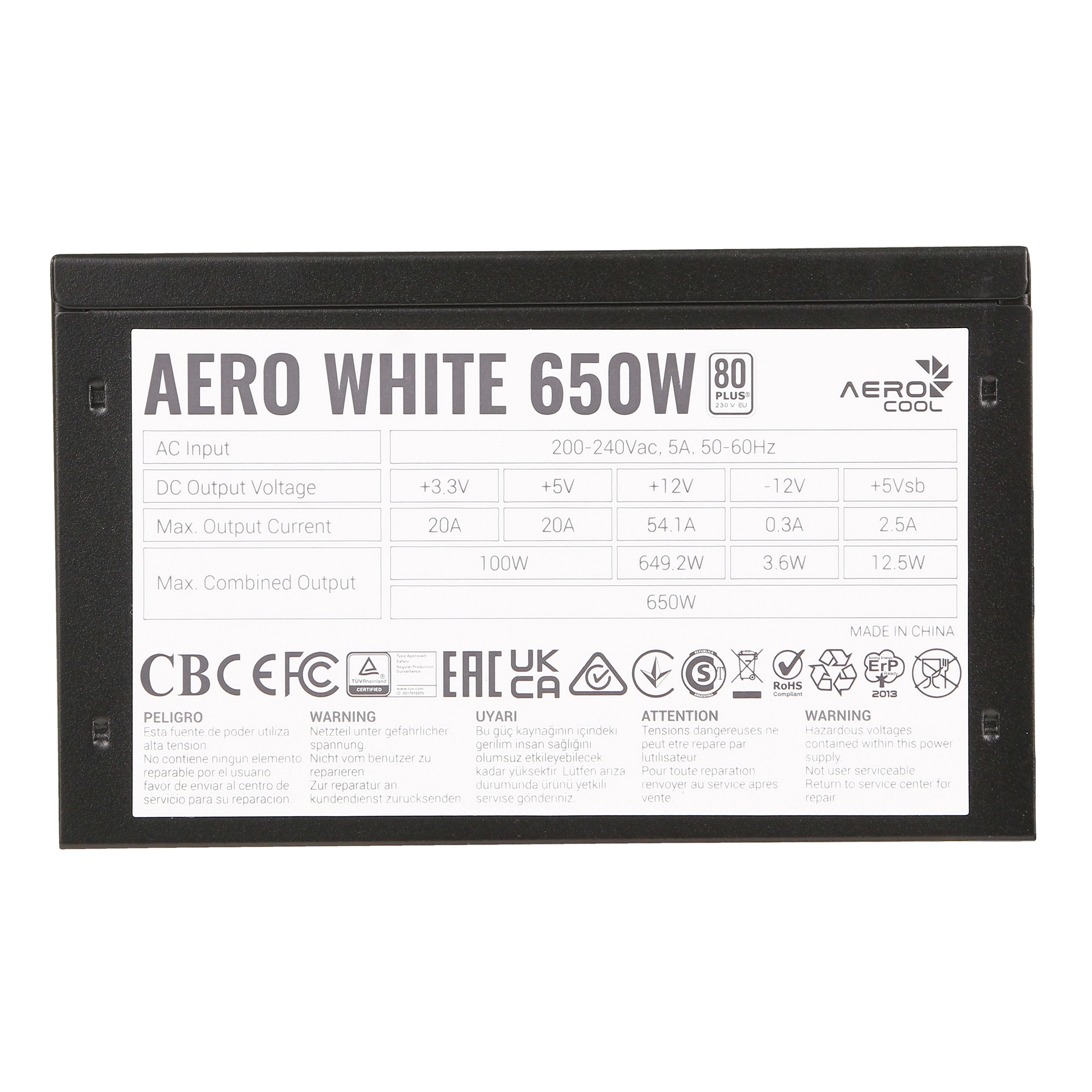 Блок питания ATX 650 W AeroCool Aero White 650 — фото 4