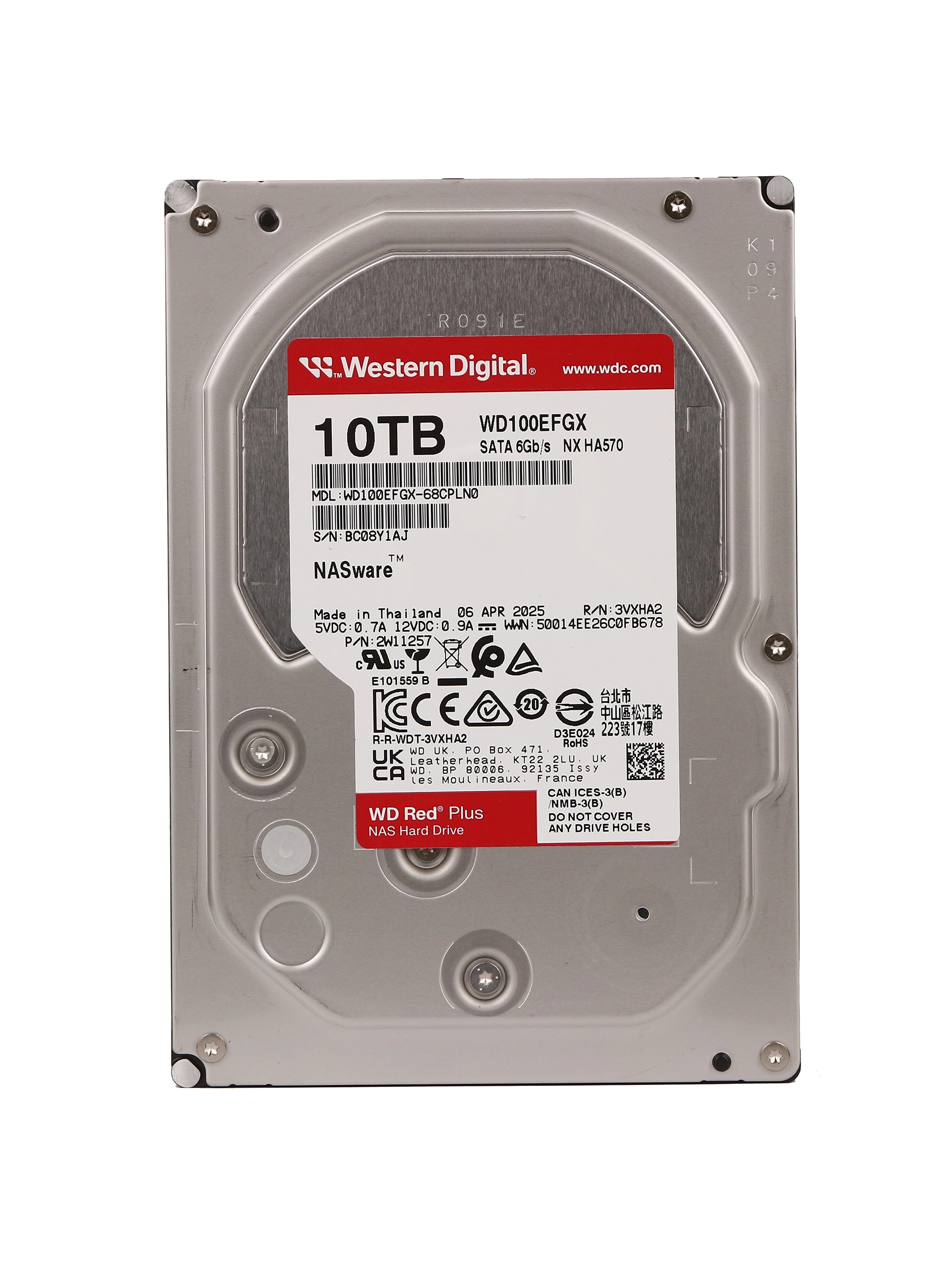 Жесткий диск 10 TB Western Digital (WD100EFGX), 3.5", 512 MB, SATA III, Red Plus — фото 2