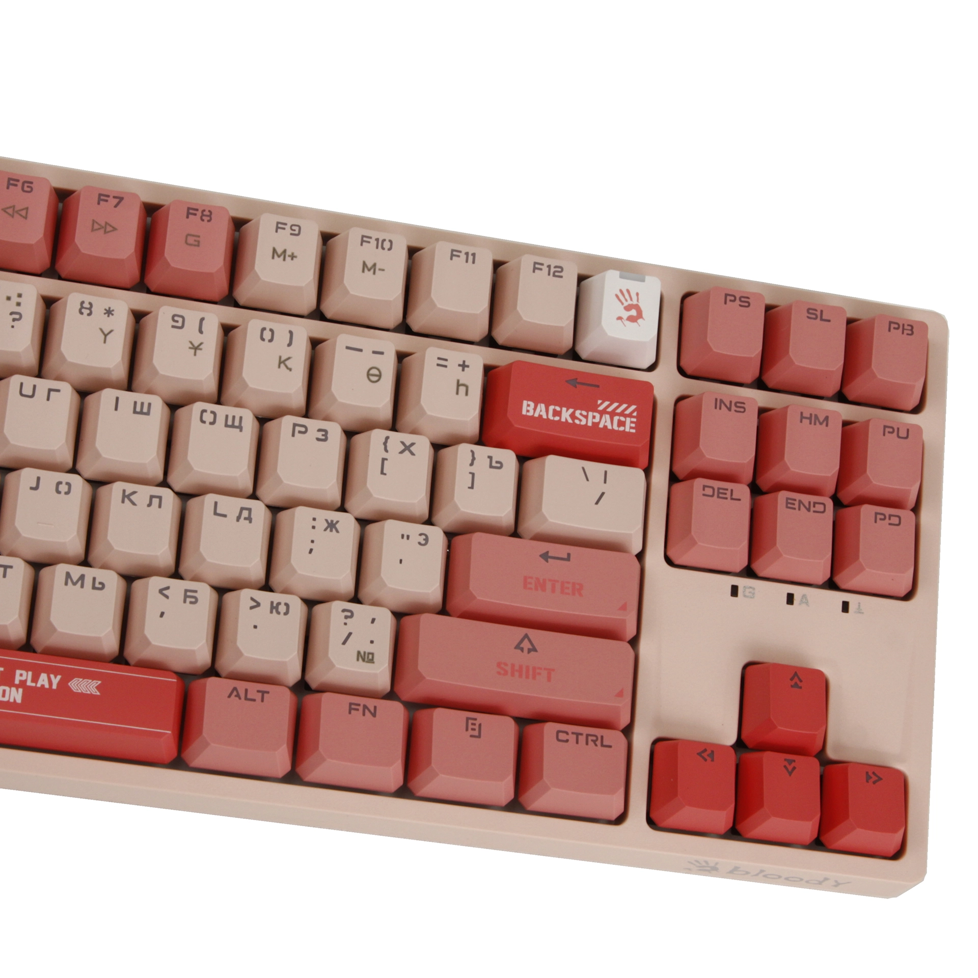 Клавиатура A4Tech Bloody S87, BLMS Red Plus Switch, Pink, USB — фото 4