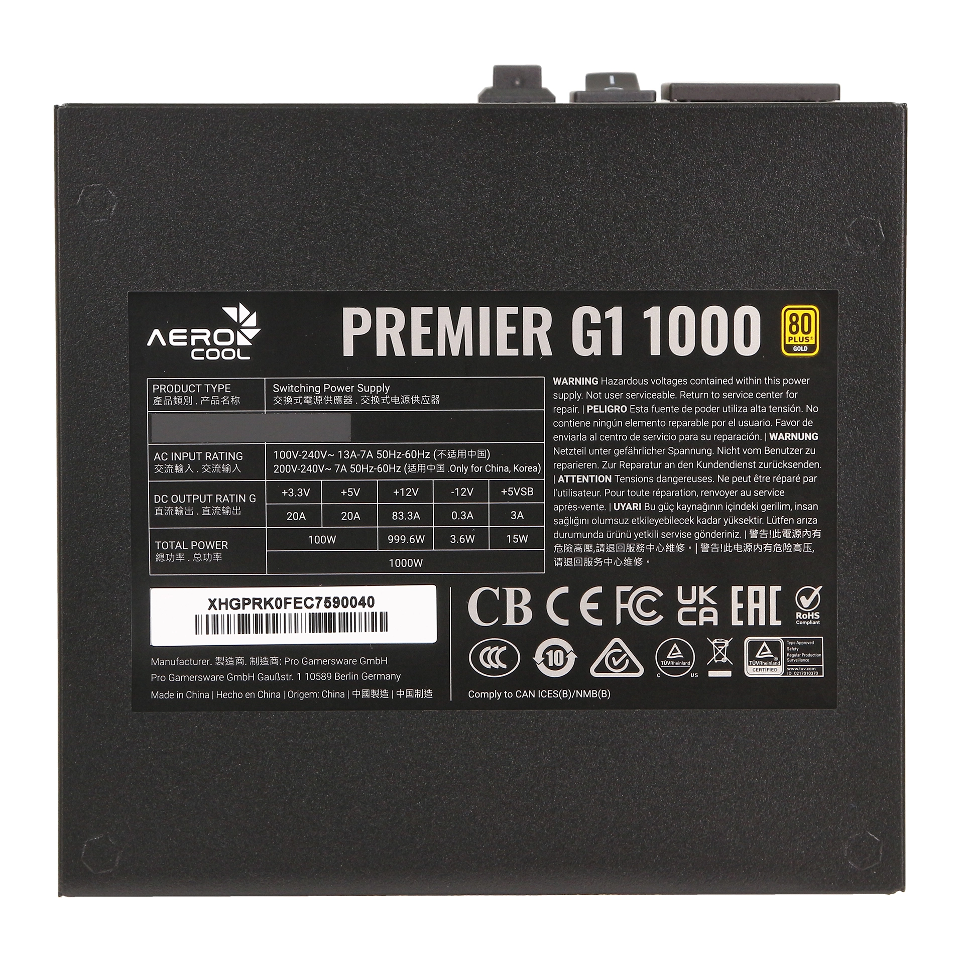 Блок питания ATX 1000 W AeroCool Premier G1 1000 — фото 5