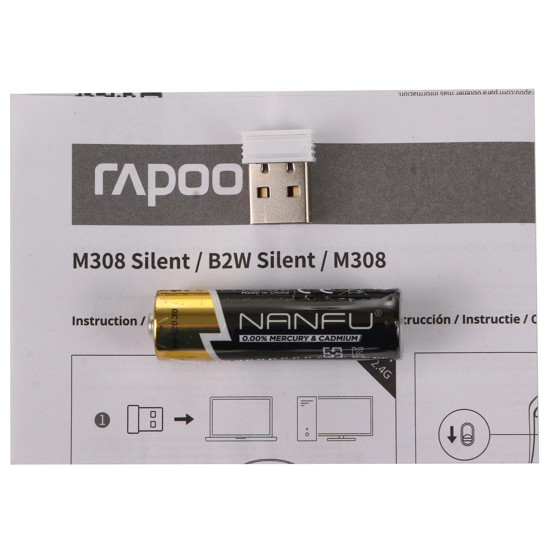 Мышь Rapoo M308, Pink, USB — фото 5