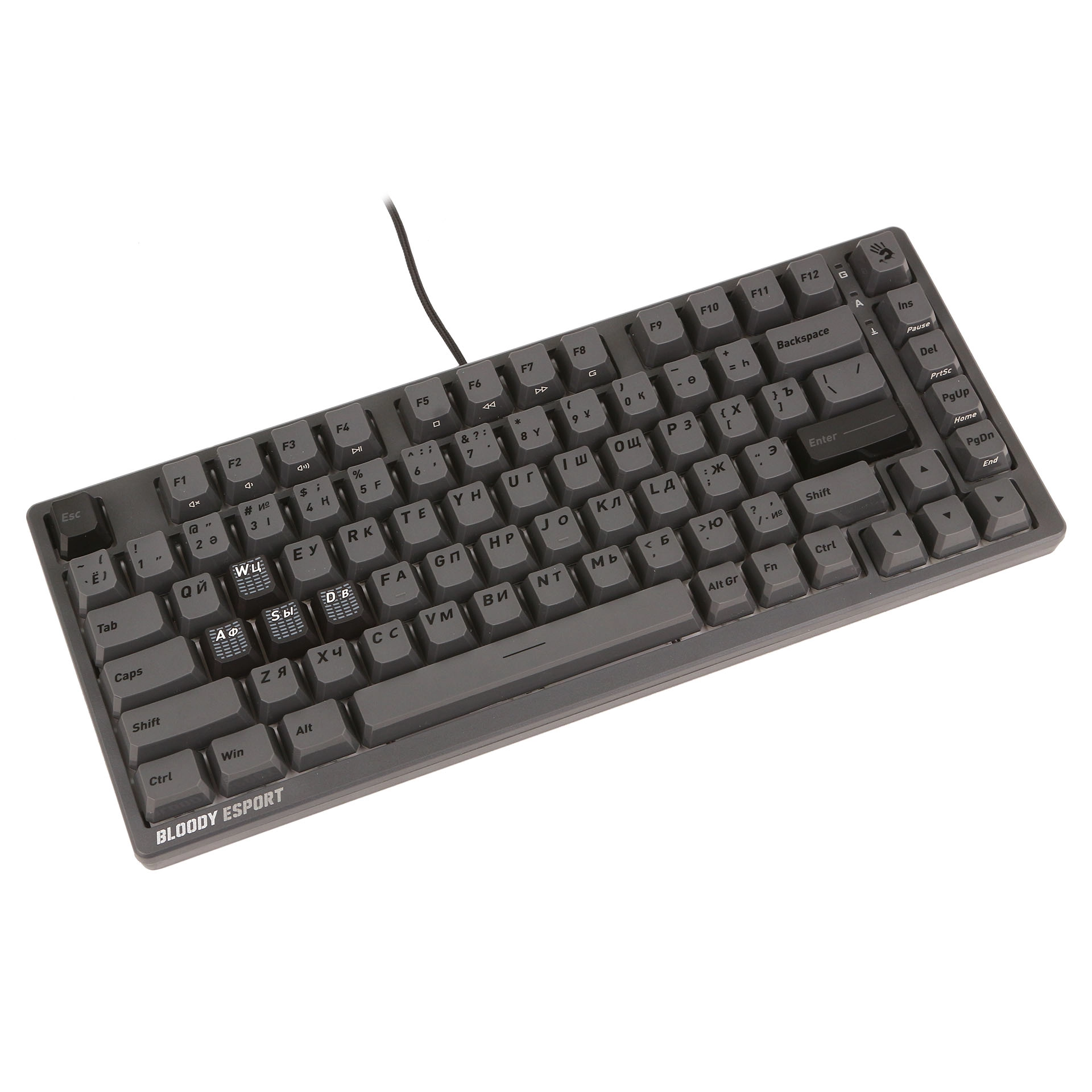 Клавиатура A4Tech Bloody MS76, MS Magnetic Switch, Iron Grey, USB