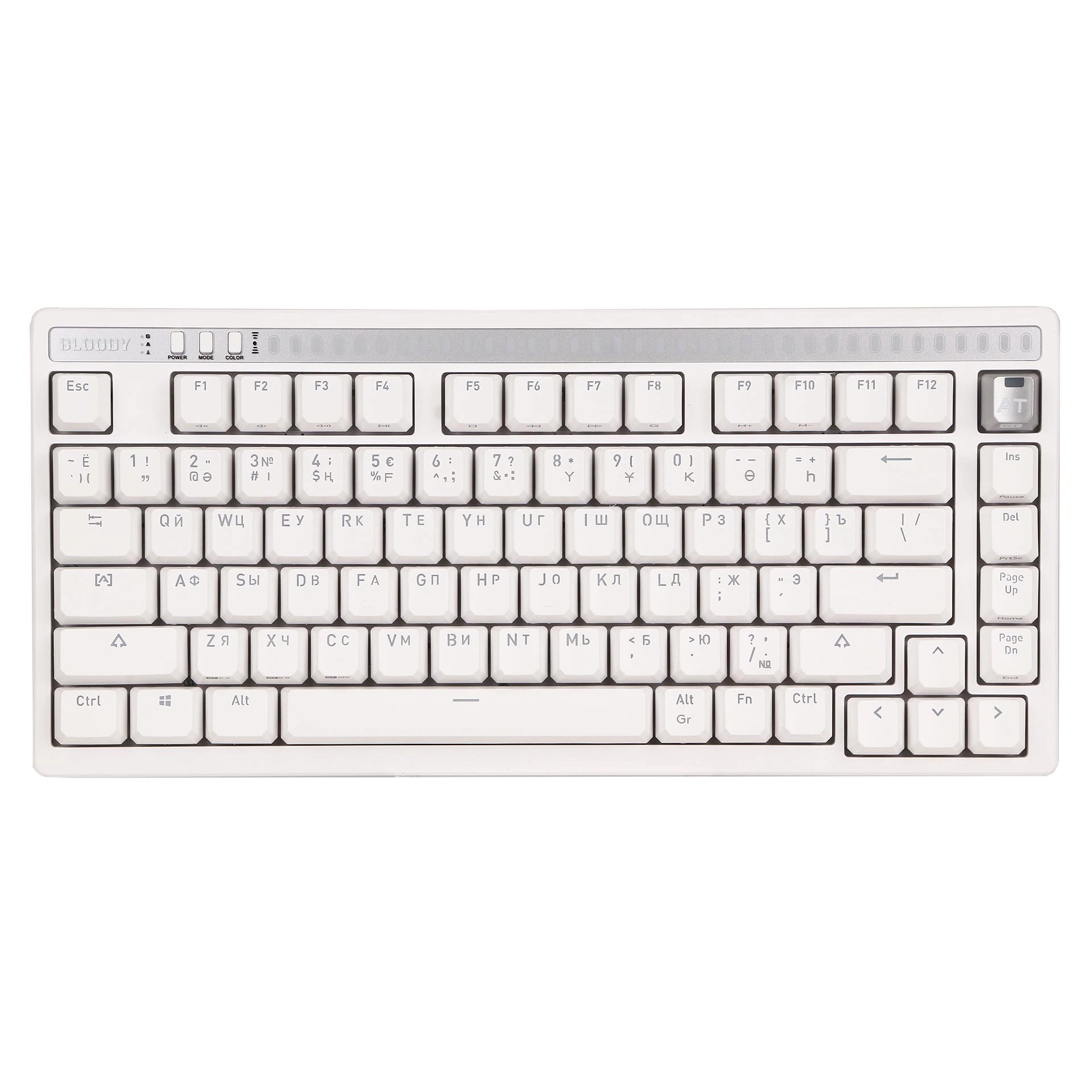 Клавиатура A4Tech Bloody AT75, Alpha Optical Switch, White, USB — фото 2