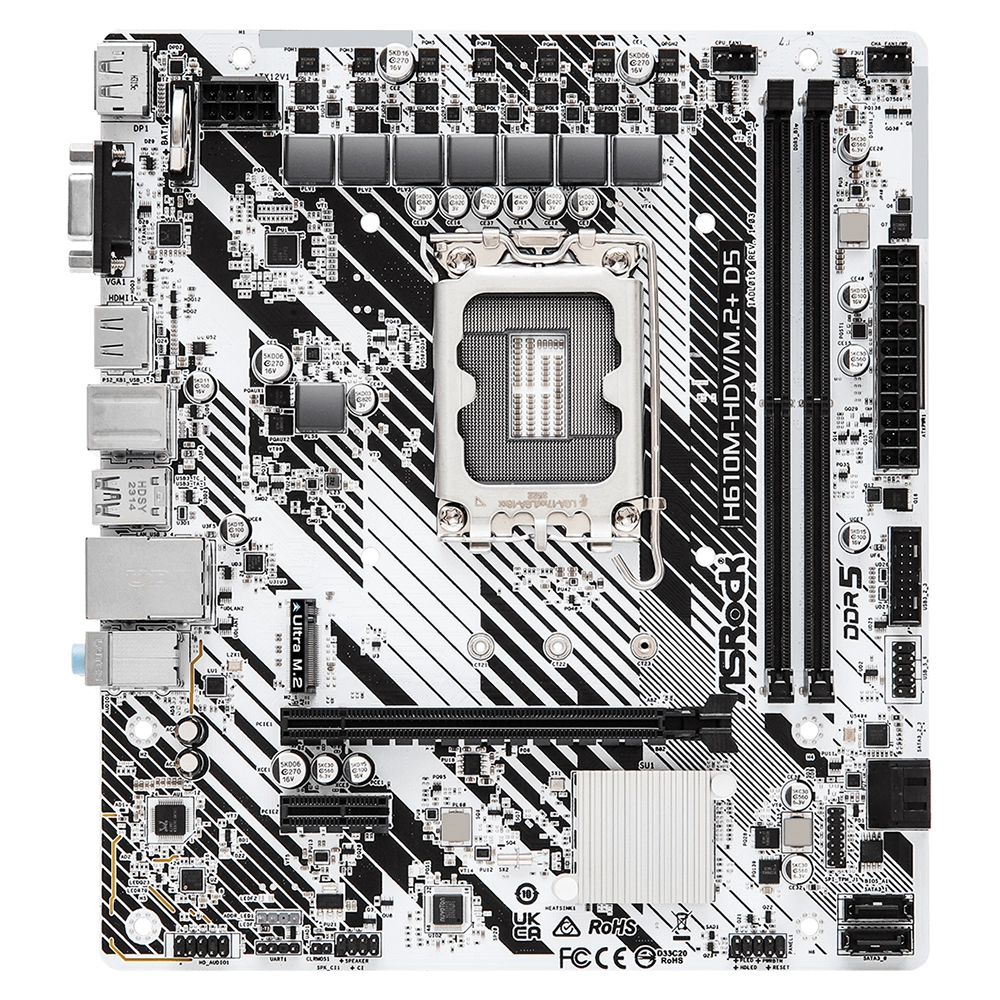 Материнская плата ASRock H610M-HDV/M.2+ D5, LGA1700