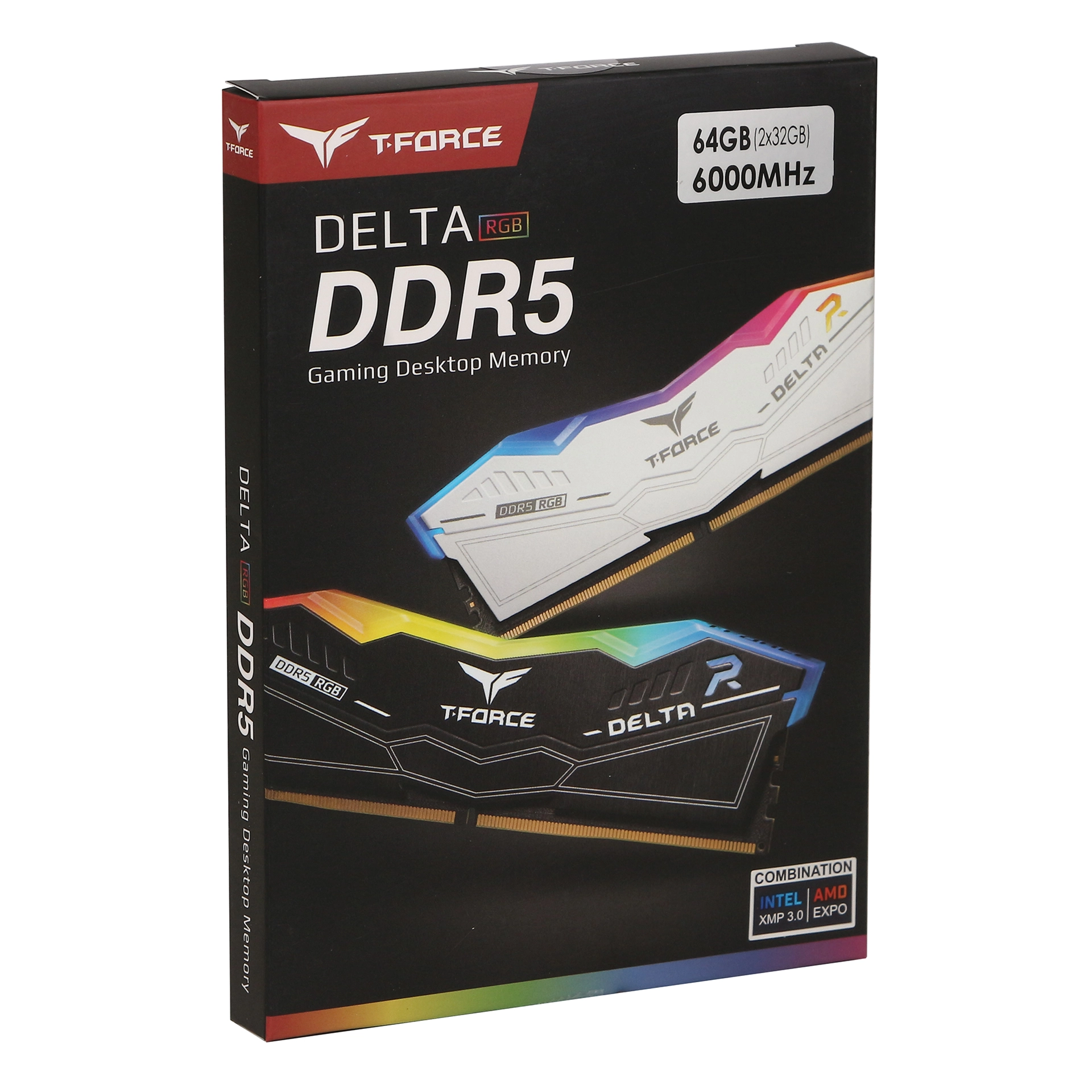 Набор модулей памяти Team Group T-FORCE DELTA RGB, DIMM DDR5, 64Gb (32Gbx2), 6000MHz, CL38, 1,35v, FF3D564G6000HC38JDC01 — фото 5