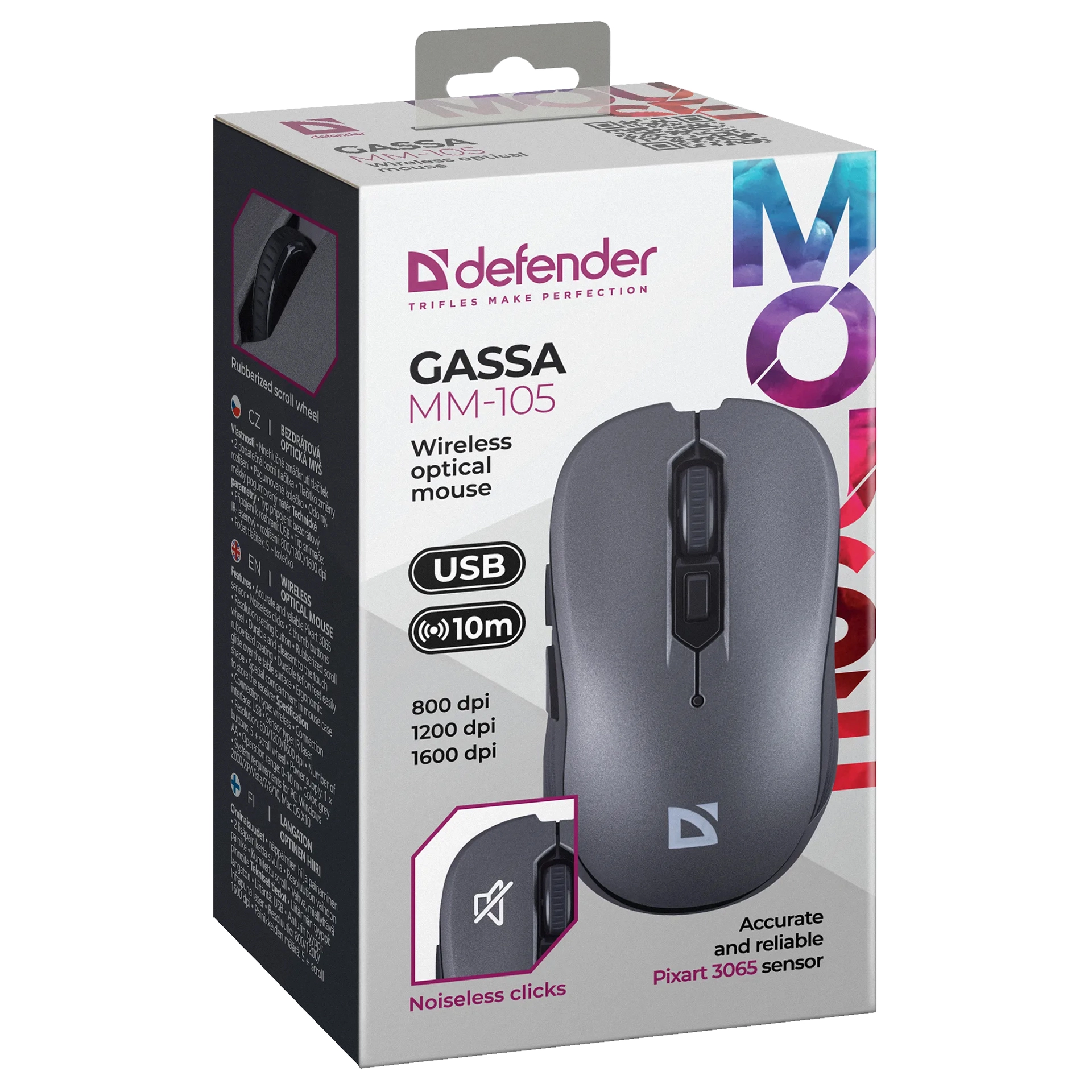 Мышь Defender Gassa MM-105, Red, USB — фото 5