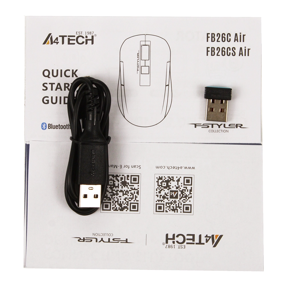 Мышь A4Tech Fstyler FB26CS AIR, Icy White, USB — фото 5