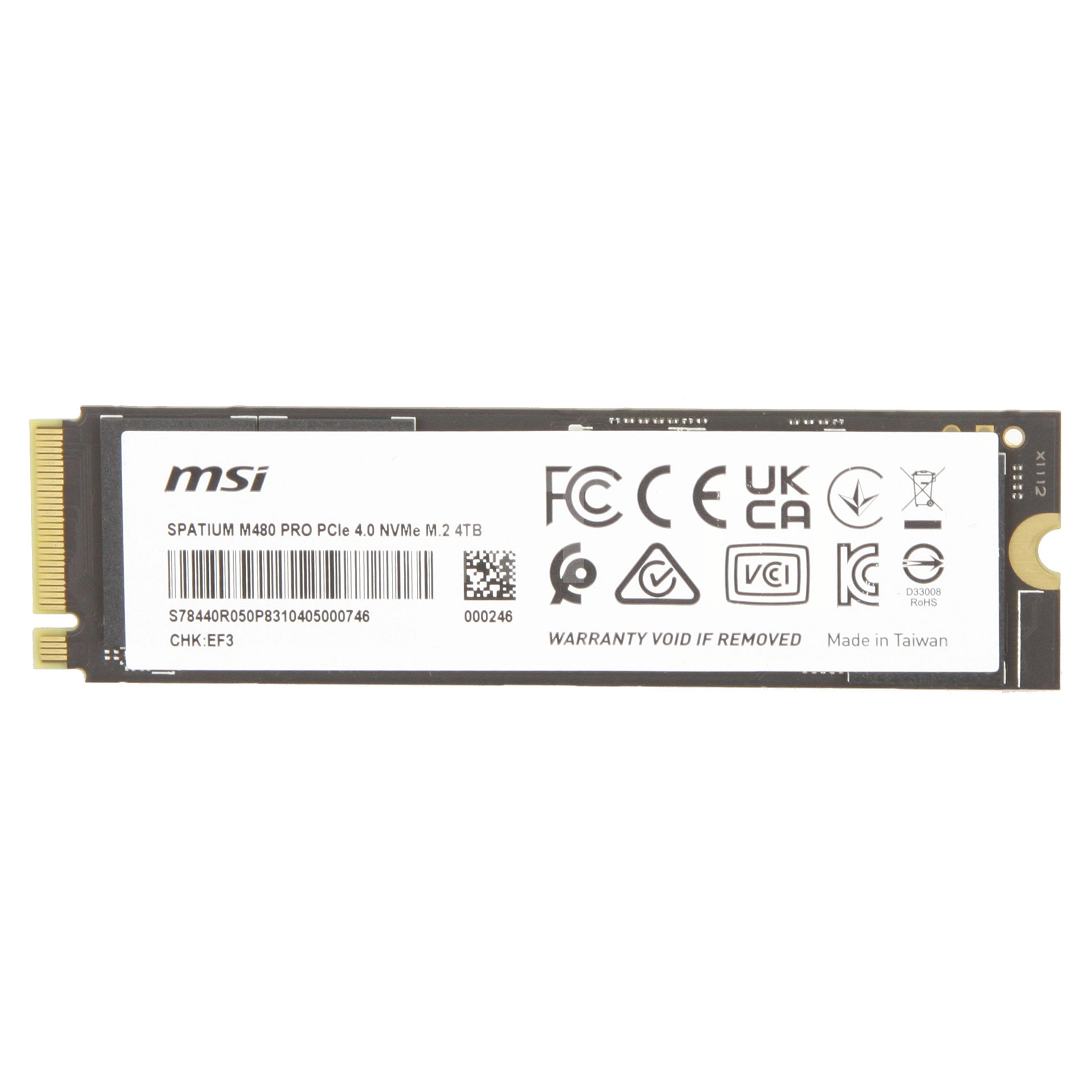SSD накопитель 4TB MSI Spatium M480 PRO, M.2, PCIe 4.0