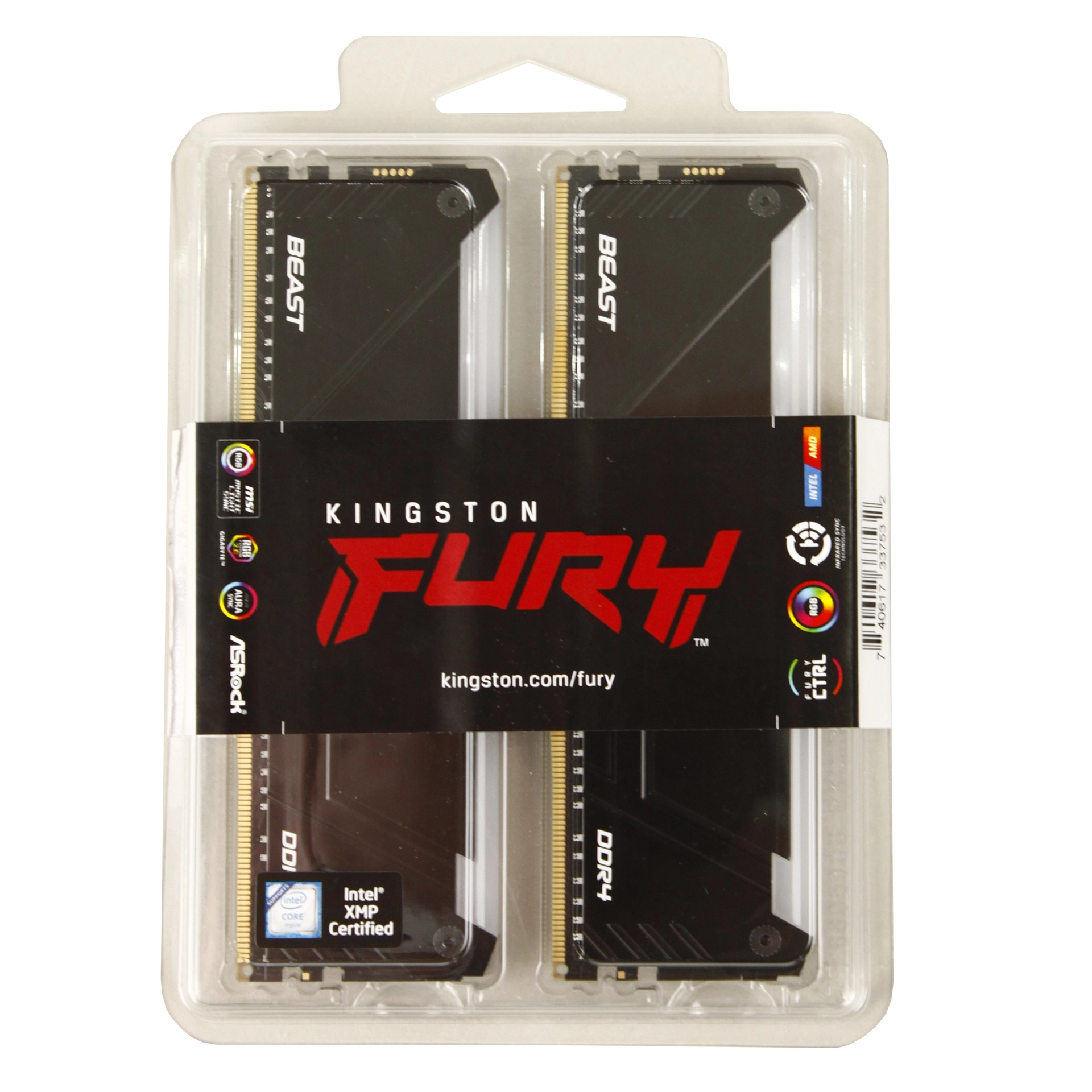 DDR-4 DIMM 32 GB 3200 MHz Kingston Fury Beast RGB, 2x 16 GB Kit, BOX (KF432C16BB12AK2/32) — фото 5