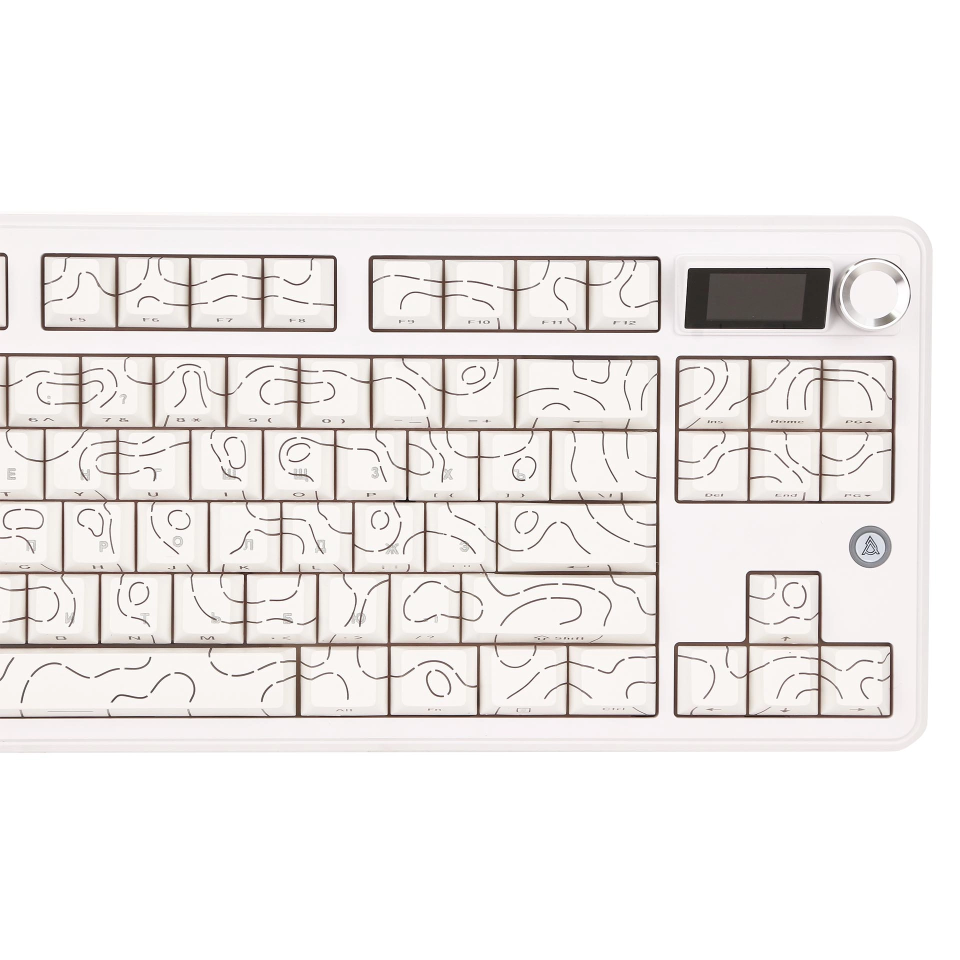 Клавиатура, Ajazz, MK87Pro/Peach/White, MK87 Pro, Игровая, Механическая, TKL, Peach Switches, Бесроводная, USB, 2,4 ГГц, Bluetooth, Подсветка RGB, Анг/Рус, Белый — фото 4