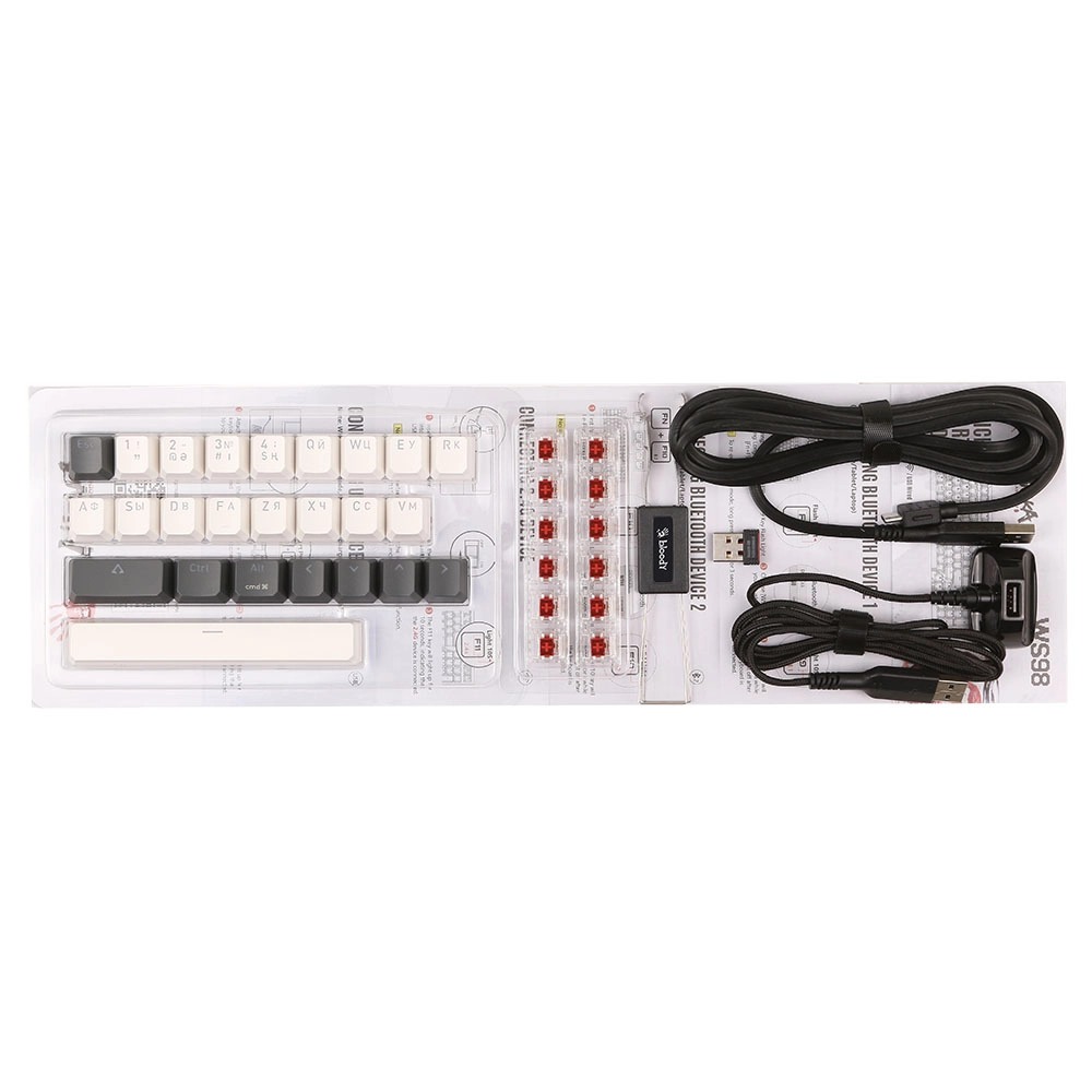 Клавиатура A4Tech Bloody WS98 Naraka, Black-Red, USB — фото 5
