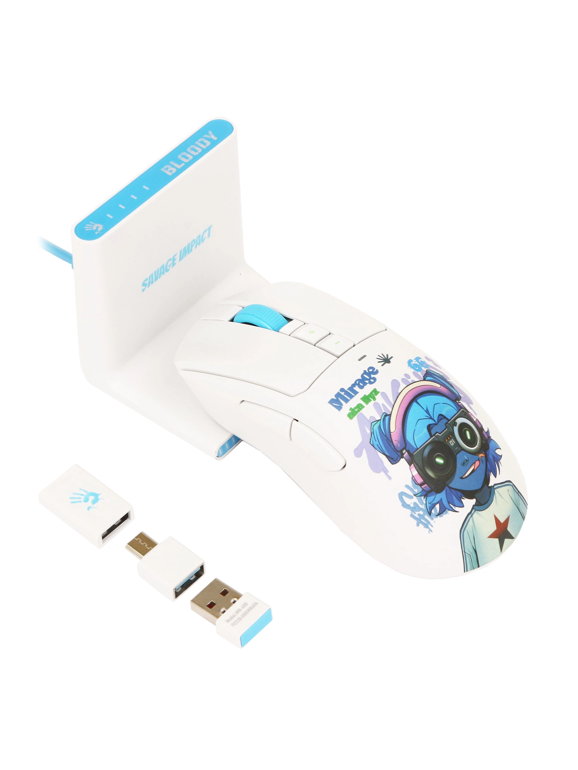 Мышь A4Tech Bloody R73 Ultra Duo Nyx Mirage, White, USB — фото 5