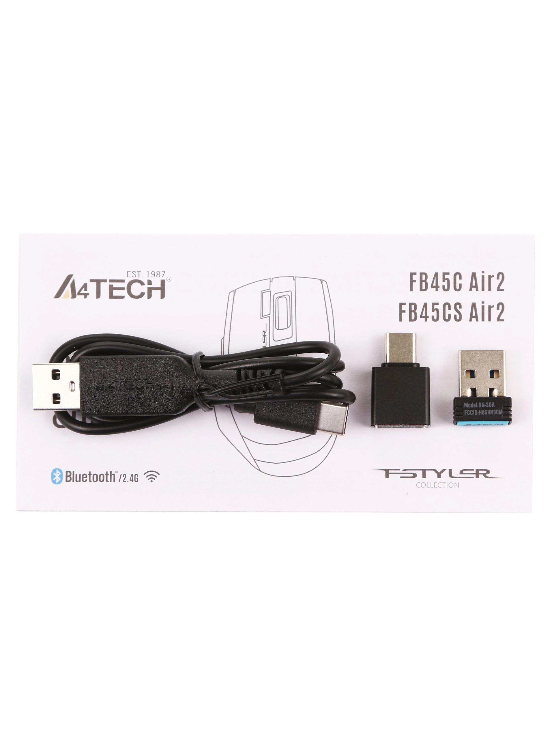 Мышь A4Tech Fstyler FB45CS Air2, Stone Grey, USB — фото 5