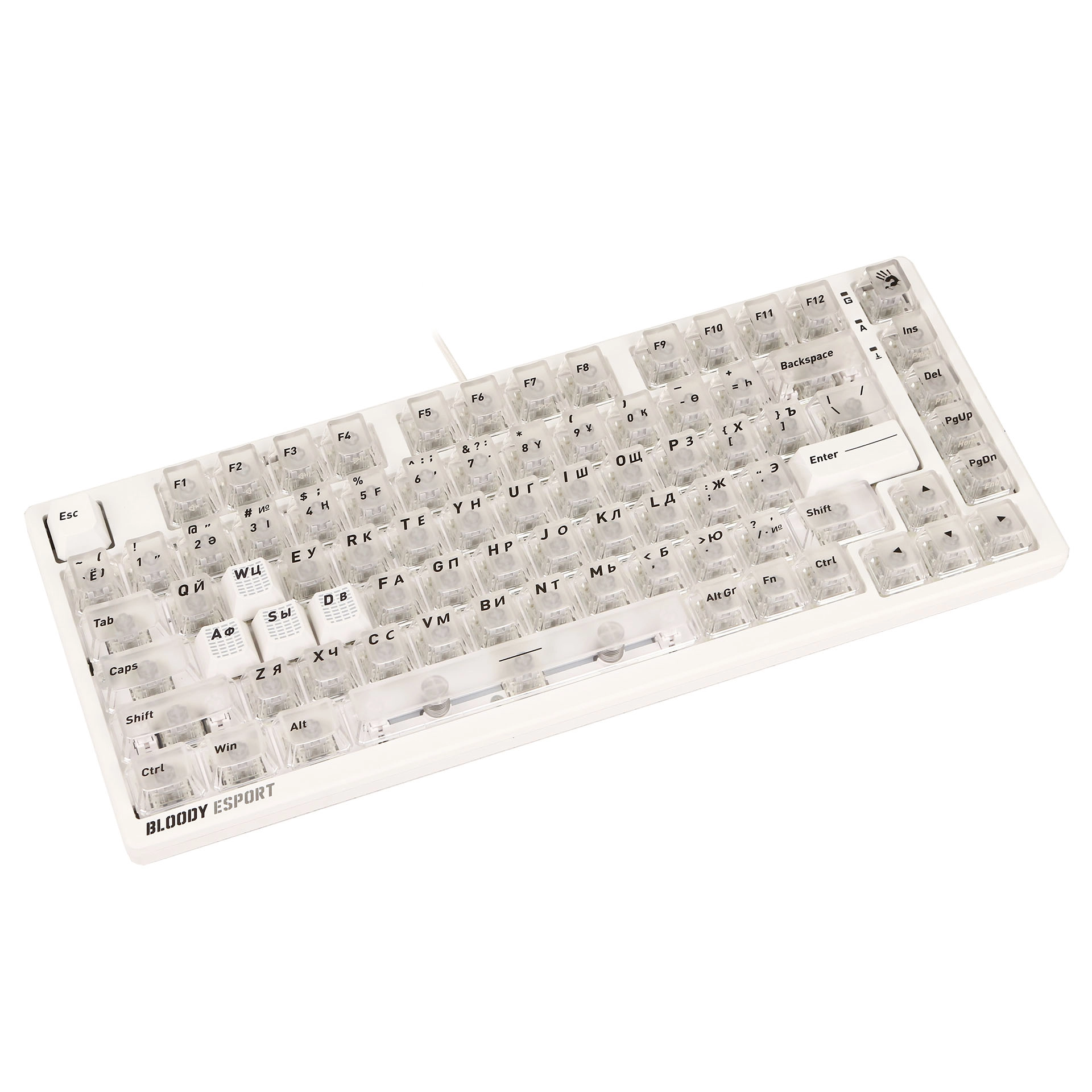 Клавиатура A4Tech Bloody MS76, MS Magnetic Switch, Crystal White, USB