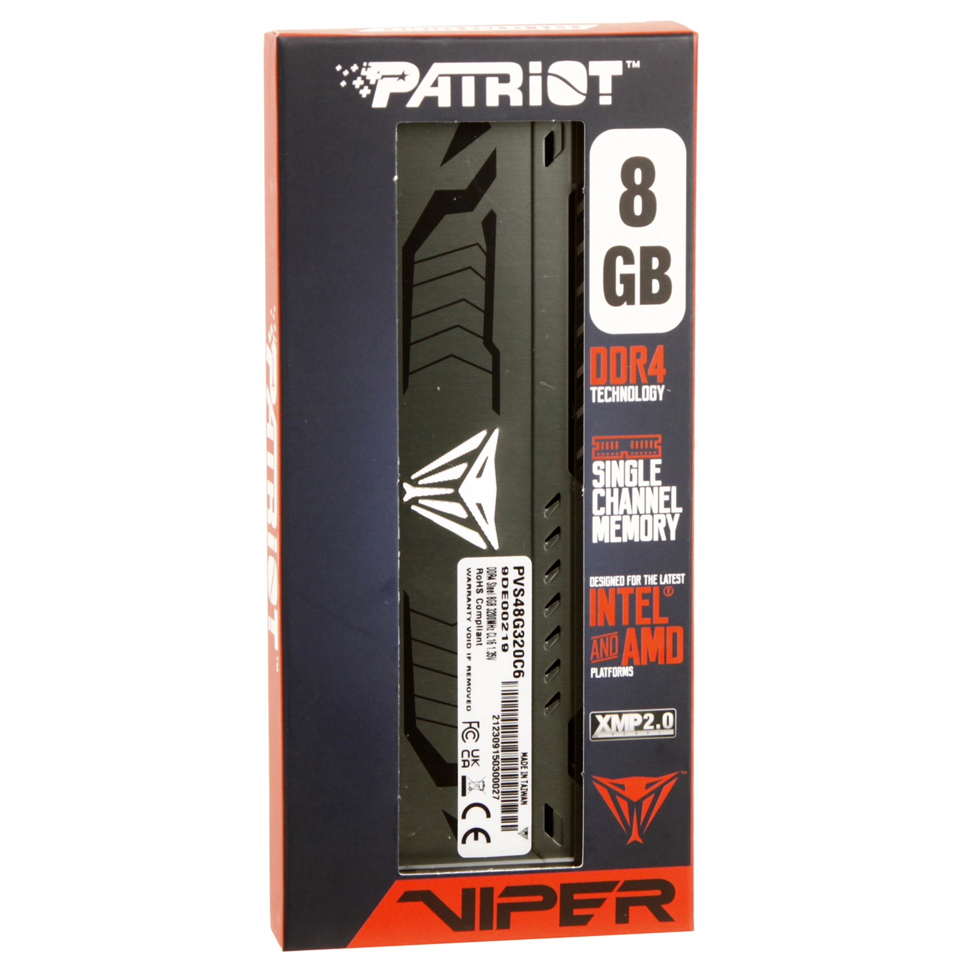 DDR-4 DIMM 8 GB 3200 MHz Patriot Viper Steel PVS48G320C6, BOX — фото 3