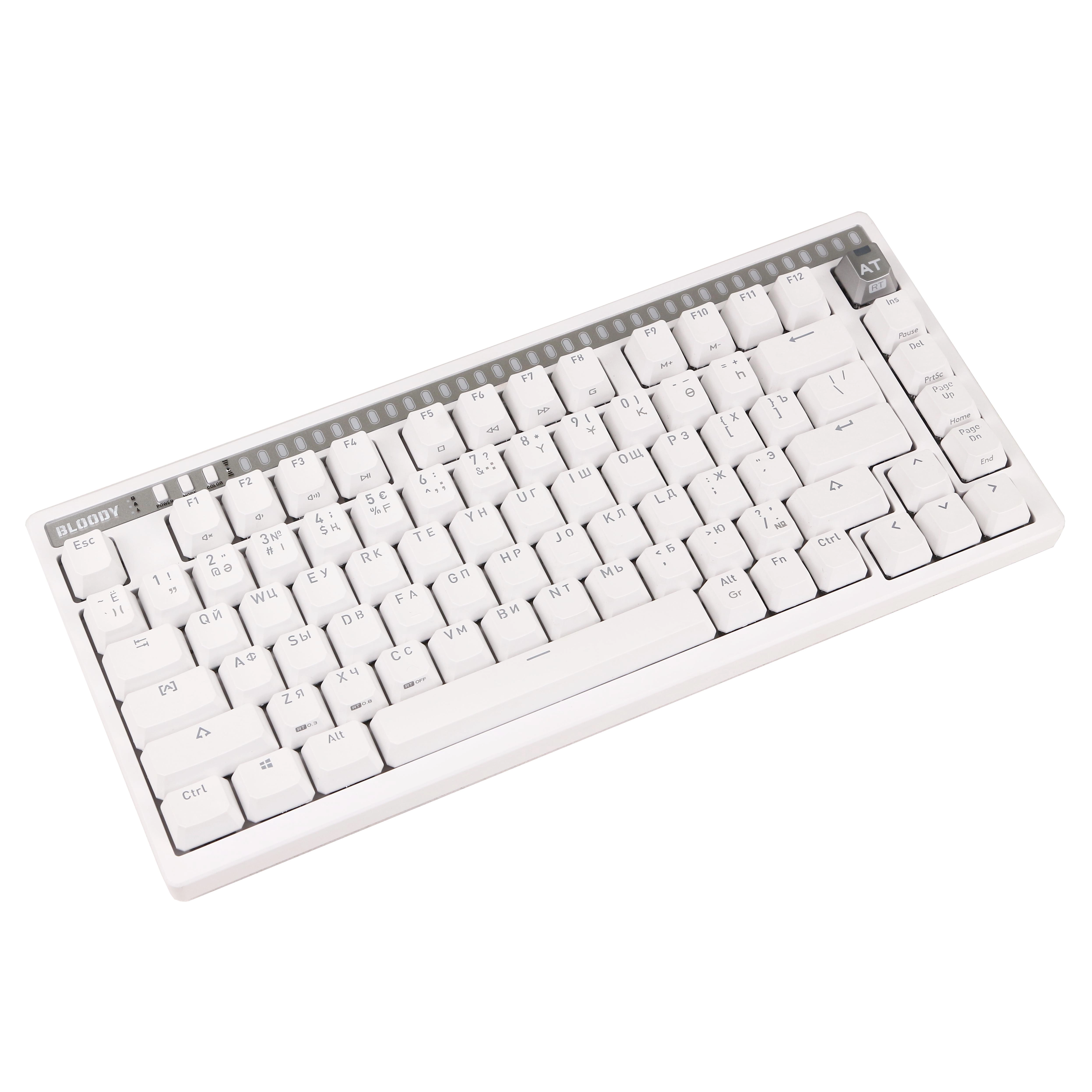 Клавиатура A4Tech Bloody AT75, Alpha Optical Switch, White, USB