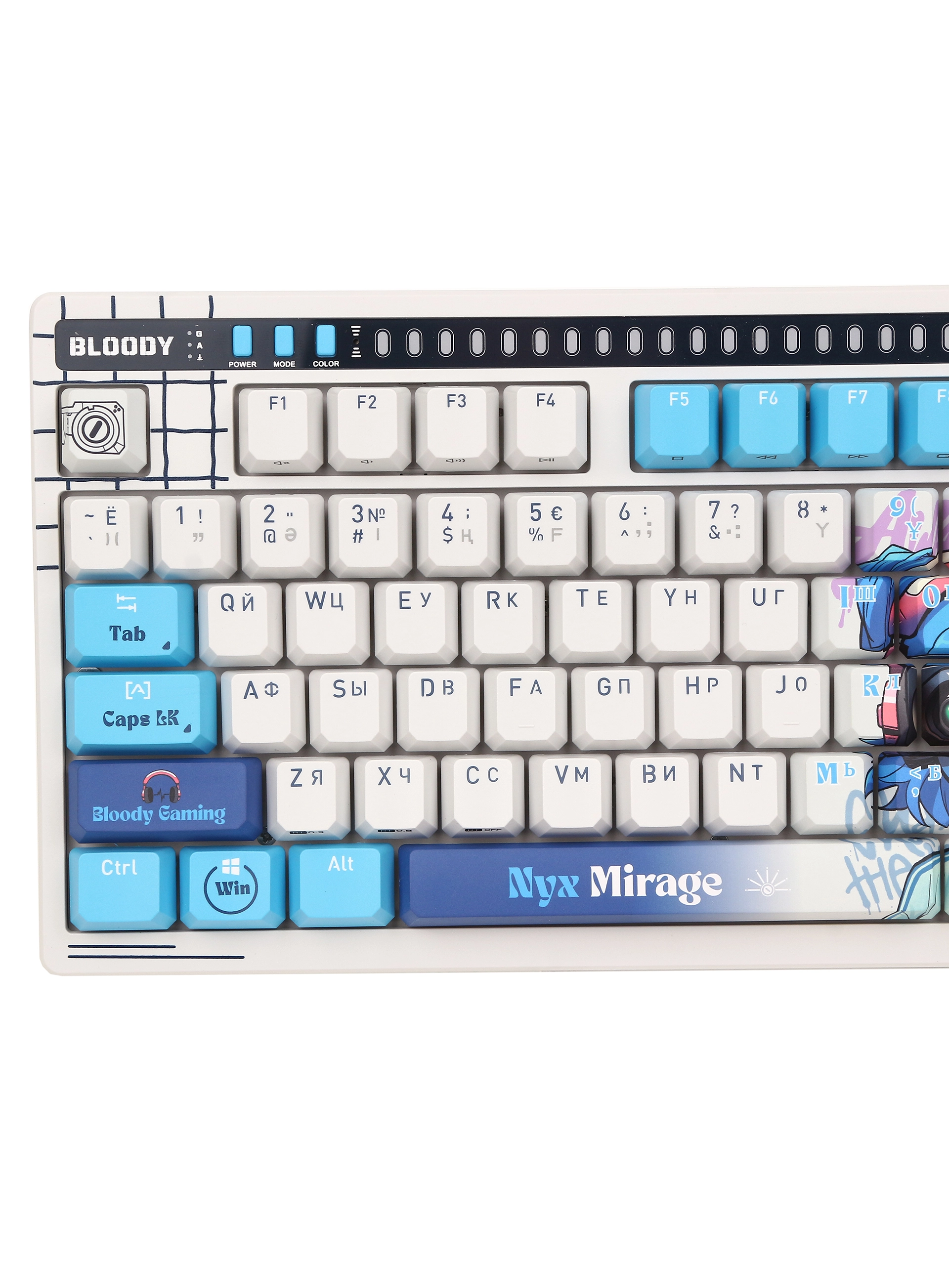 Клавиатура A4Tech AT75 Nyx Mirage SAVAGE, Alpha Optical Switch, White Gray, USB — фото 3