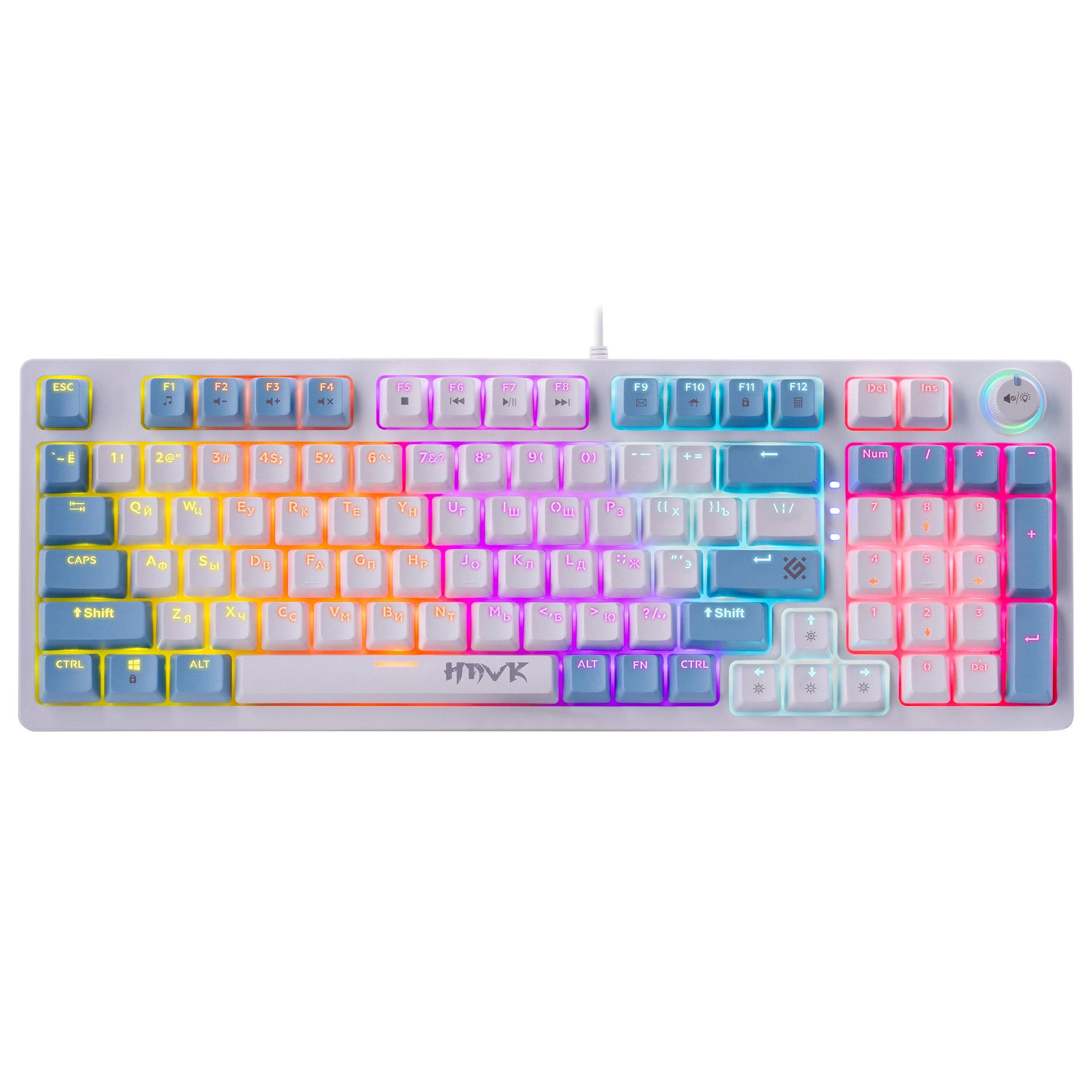 Клавиатура Defender Hawk GK-418, OUTEMU Red, White-Blue, USB — фото 2