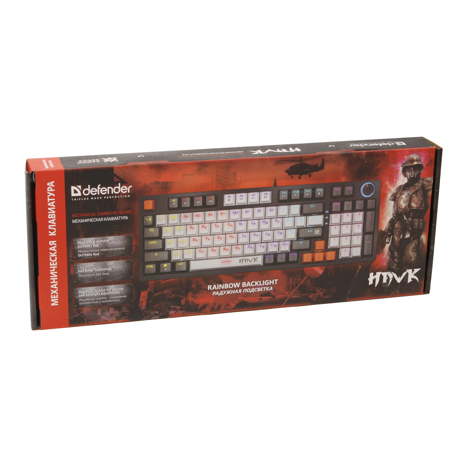 Клавиатура Defender Hawk GK-418, Black, USB, OUTEMU Red — фото 5
