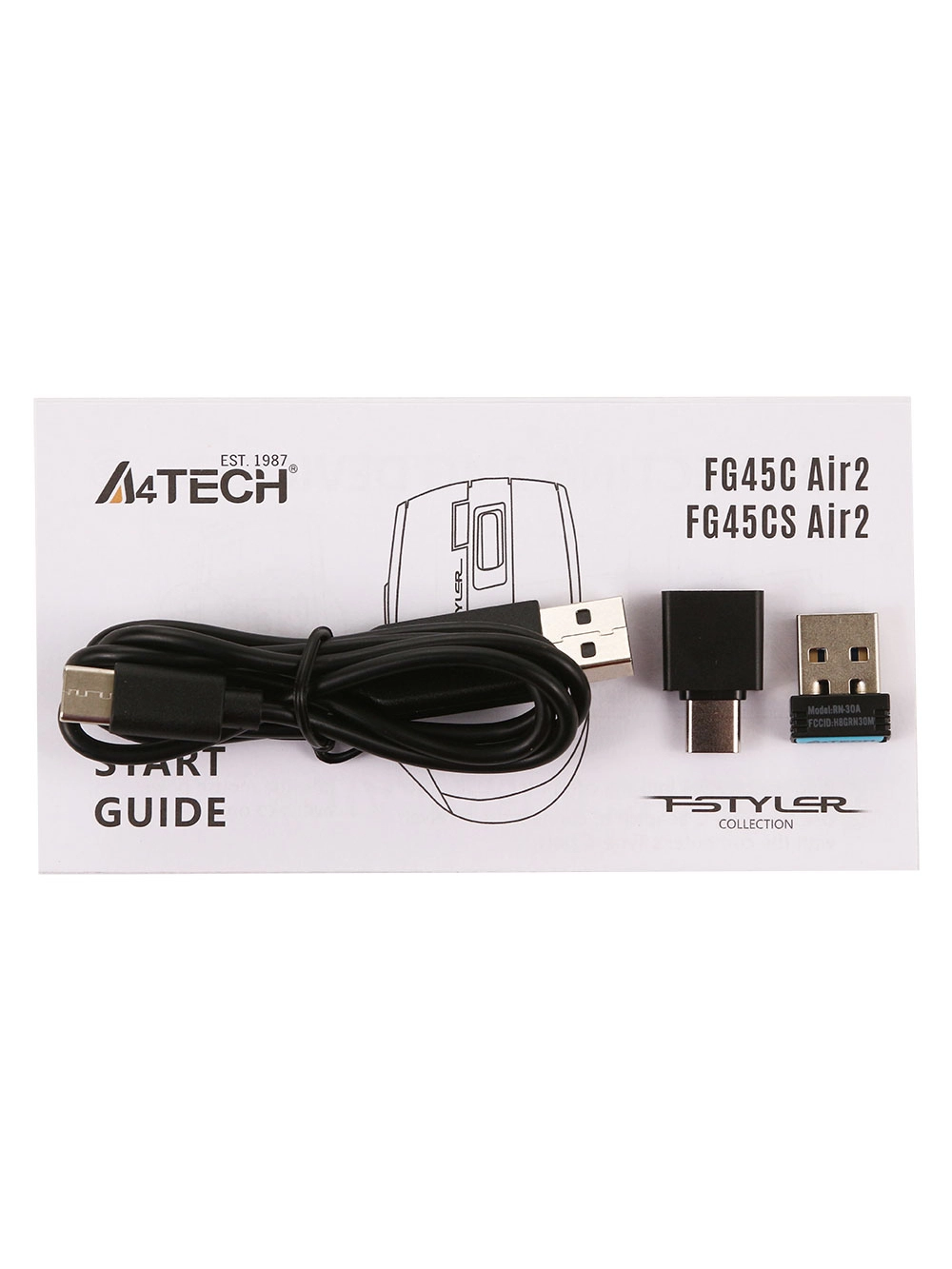Мышь A4Tech Fstyler FG45CS Air2, Silver White, USB — фото 5