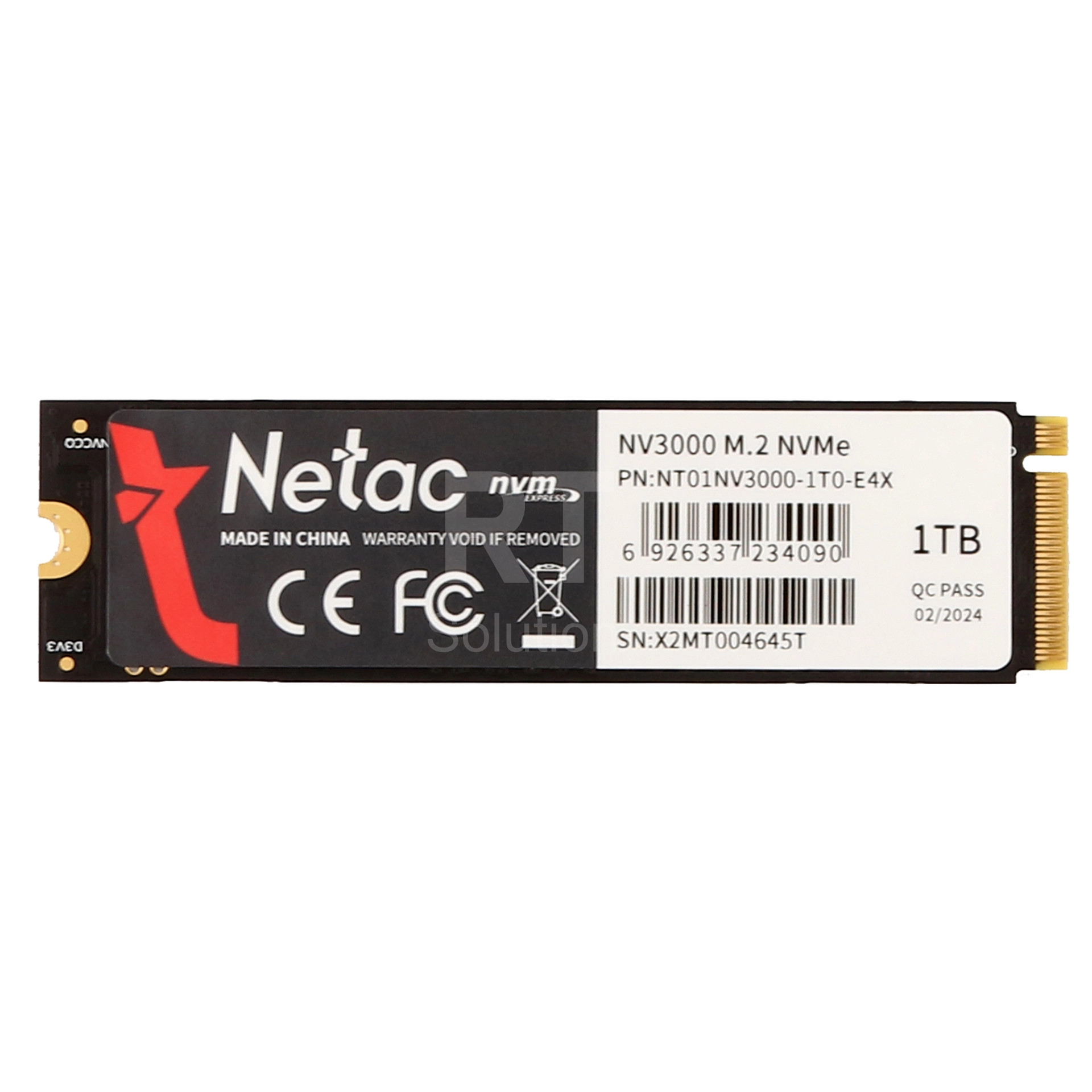 SSD накопитель 1 TB Netac NV3000, M.2, PCIe 3.0