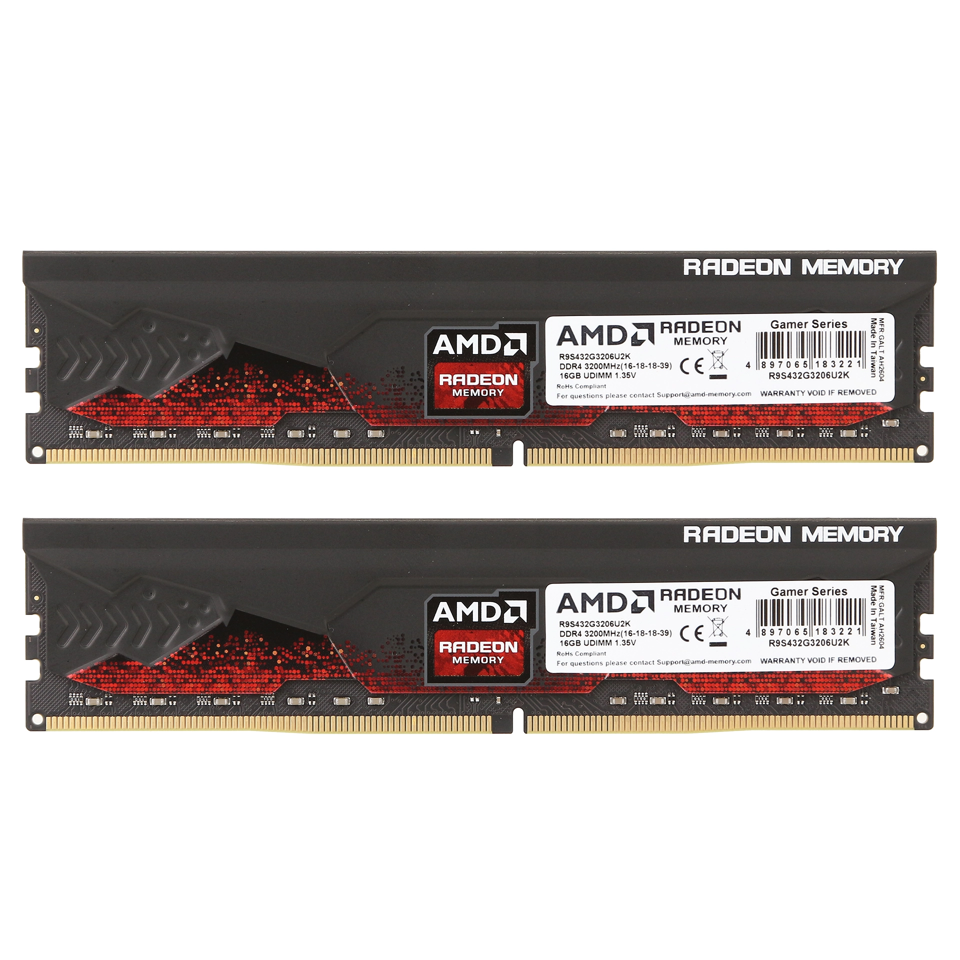 DDR-4 DIMM 32 GB/3200 MHz AMD Radeon R9 Gamer, 2x 16 GB Kit, BOX (R9S432G3206U2K) — фото 2
