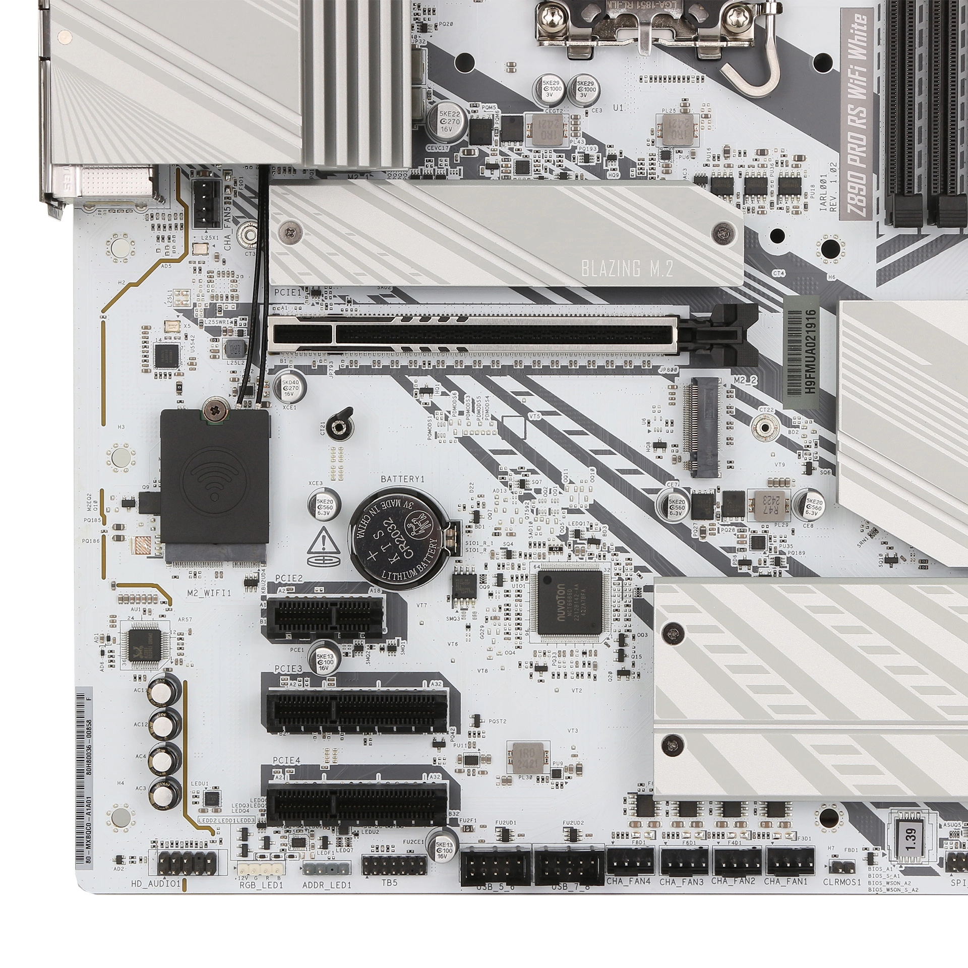 Материнская плата ASRock Z890 Pro RS WiFi White, LGA1851 — фото 4