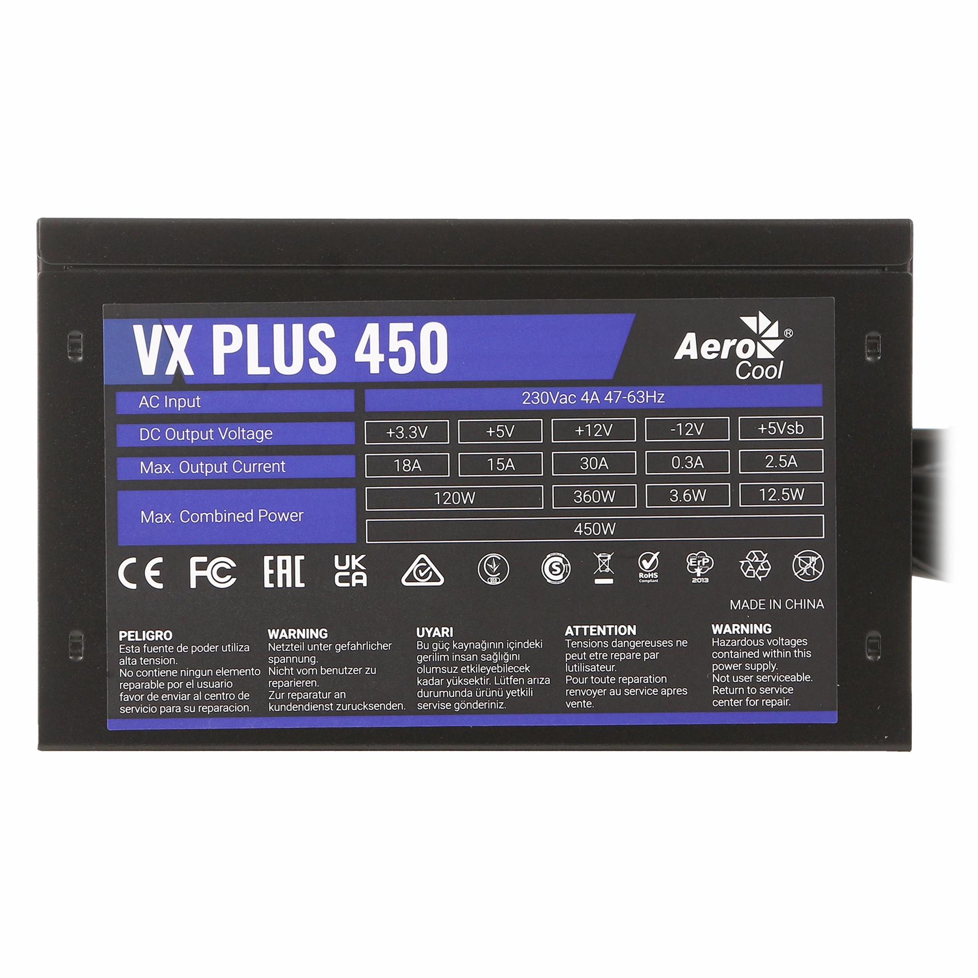 Блок питания ATX 450 W AeroCool VX PLUS Stealth 450 — фото 4