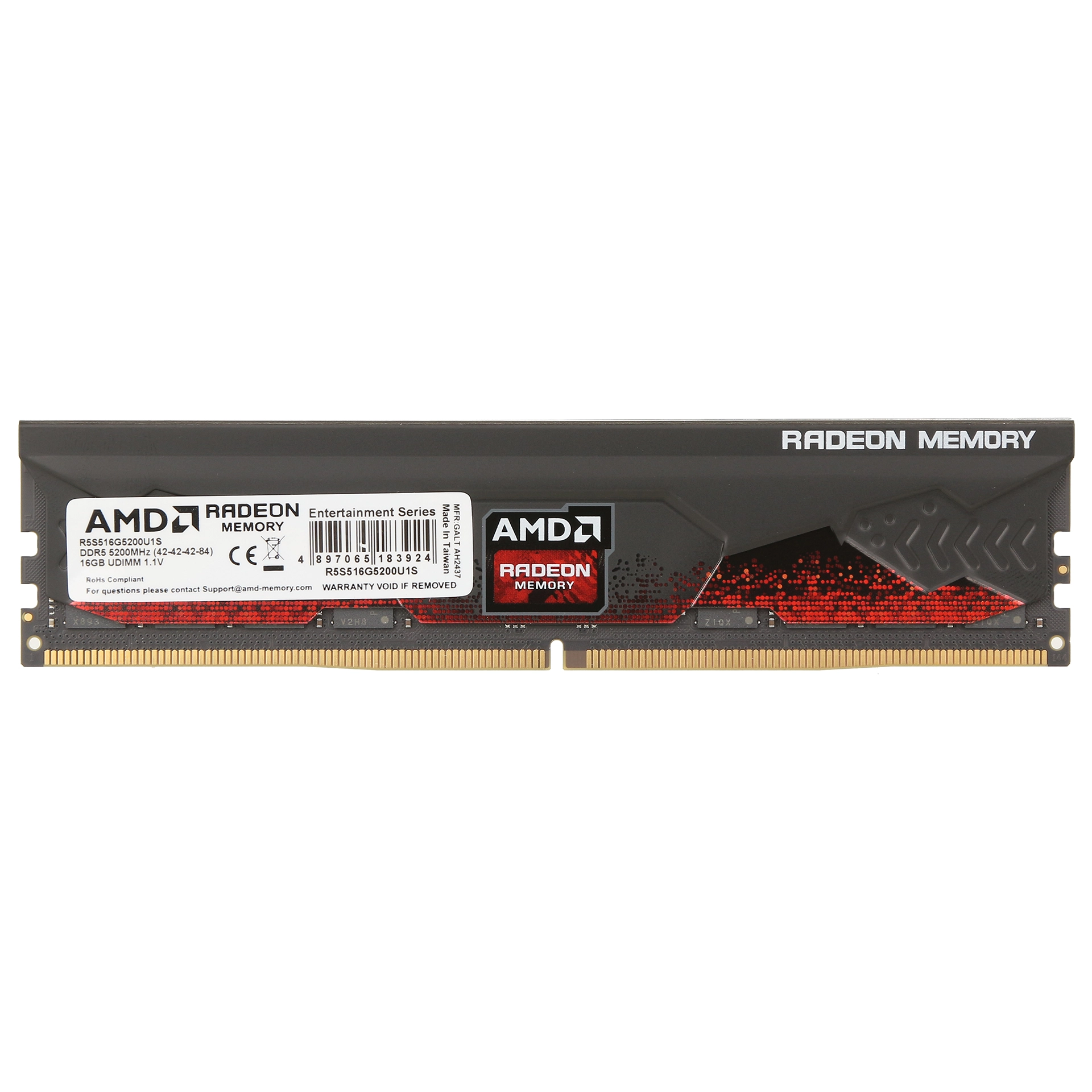 Оперативная память 16GB DDR5 5200MHz AMD Radeon R5 UDIMM With Heatsink CL40 1.1V R5S516G5200U1S — фото 2
