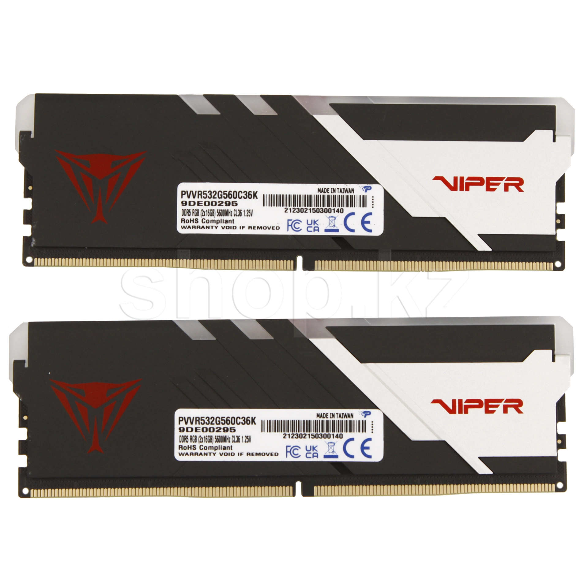 DDR-5 DIMM 32 GB 5600 MHz Patriot VIPER Venom RGB, 2x 16 GB Kit, BOX (PVVR532G560C36K) — фото 2