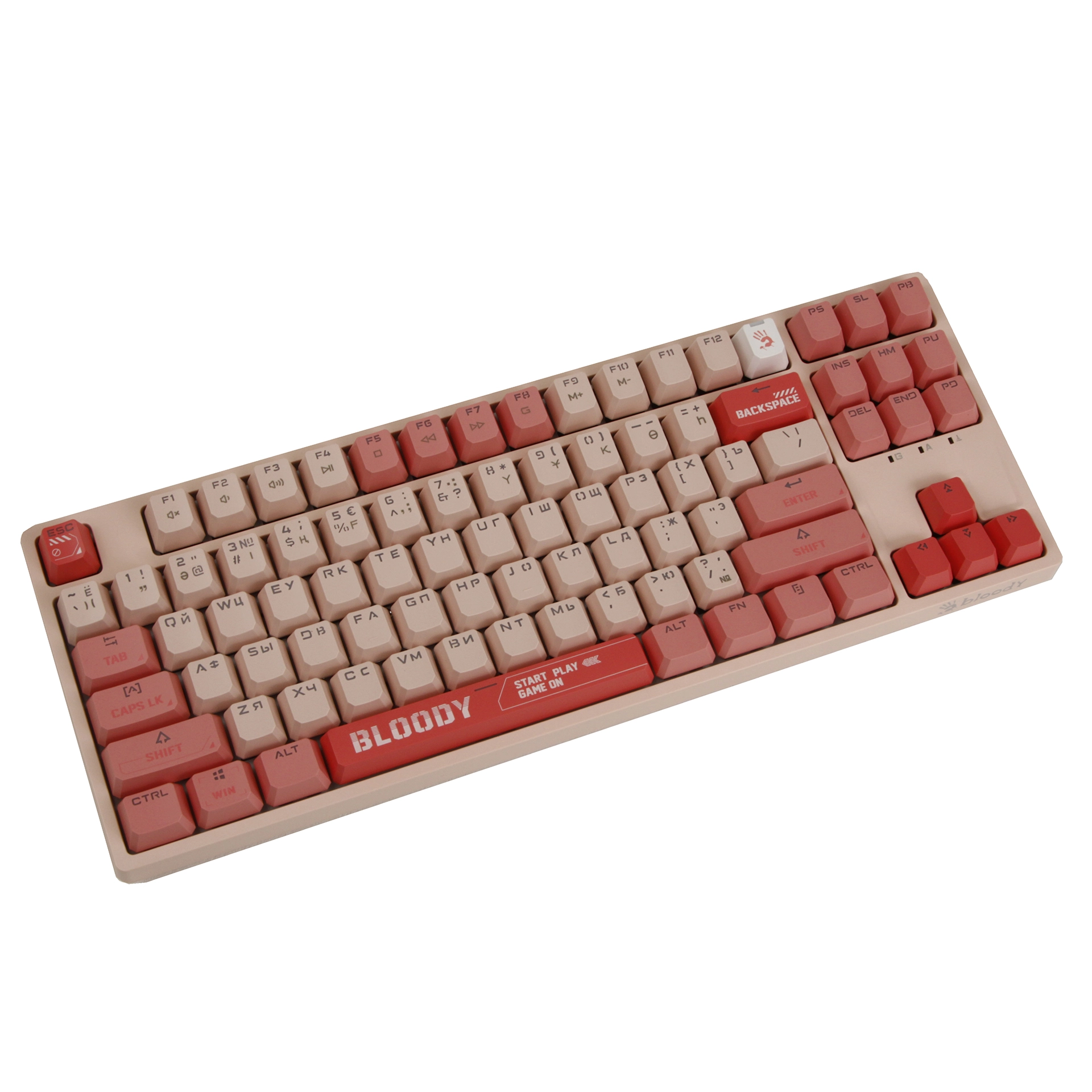 Клавиатура A4Tech Bloody S87, BLMS Red Plus Switch, Pink, USB