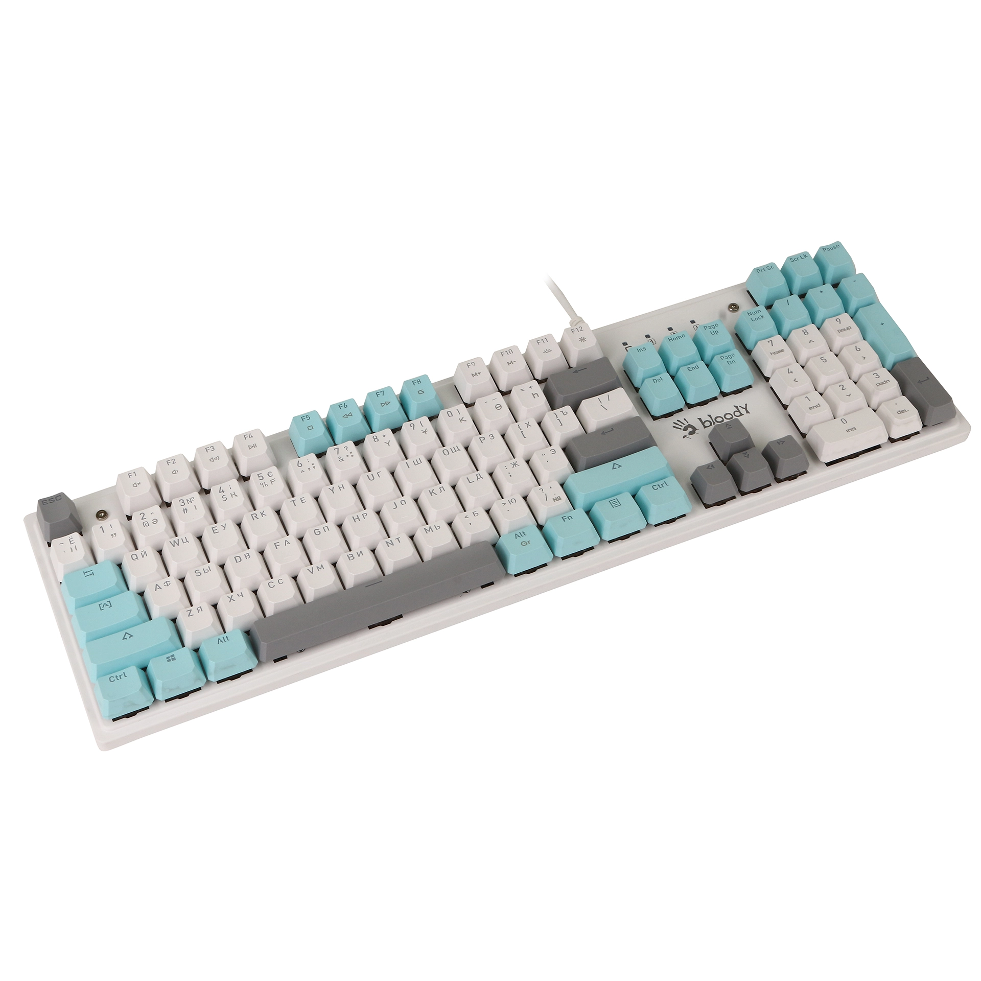 Клавиатура A4Tech Bloody S525N, Icy White, USB