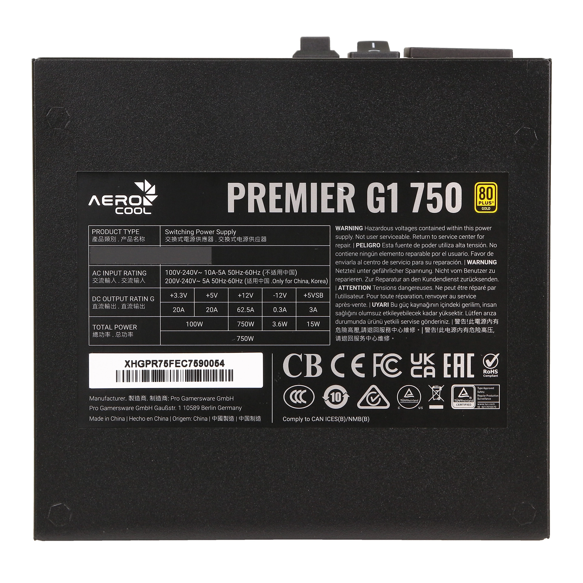 Блок питания ATX 750 W AeroCool Premier G1 750 — фото 5