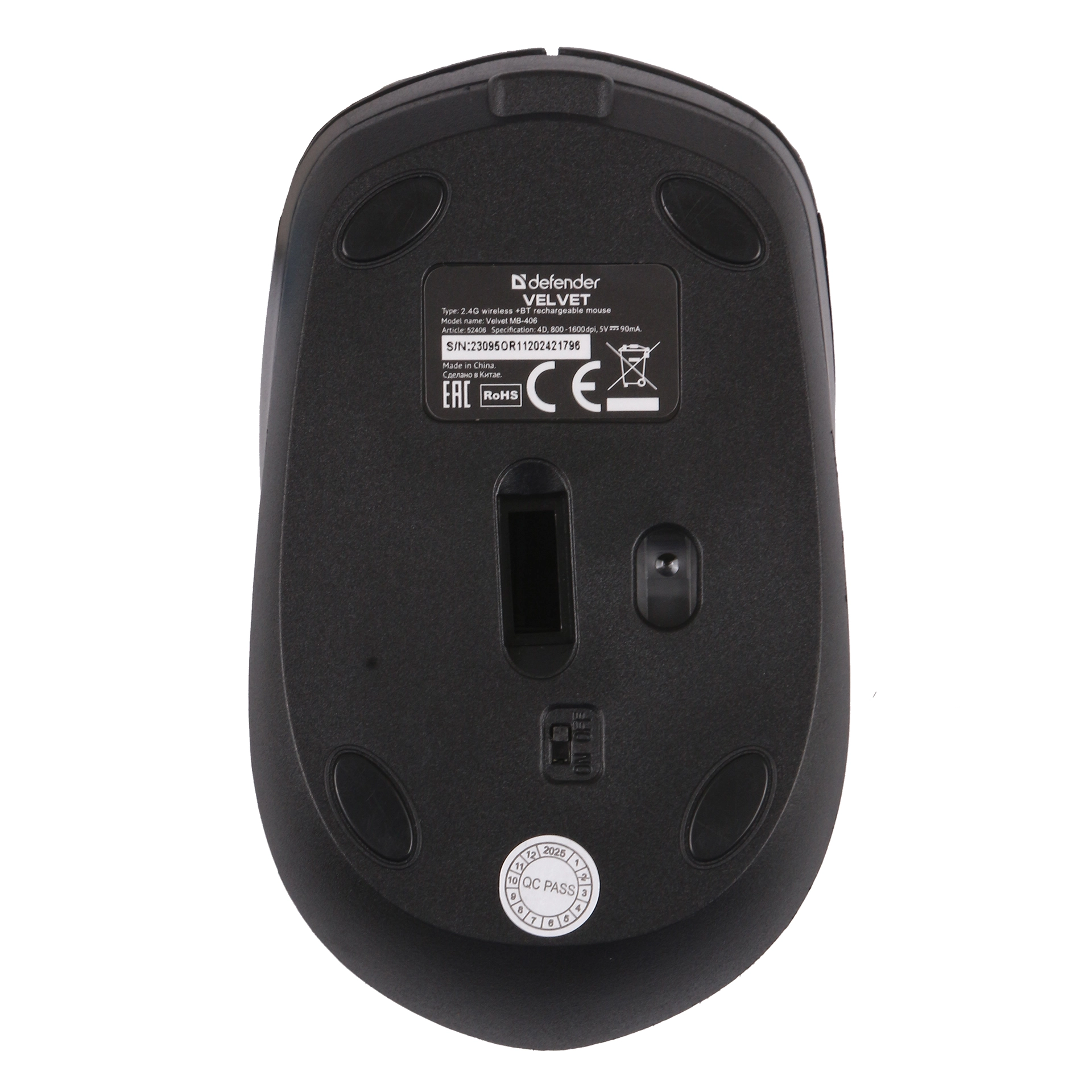 Мышь Defender Velvet MB-406, Black, USB — фото 5