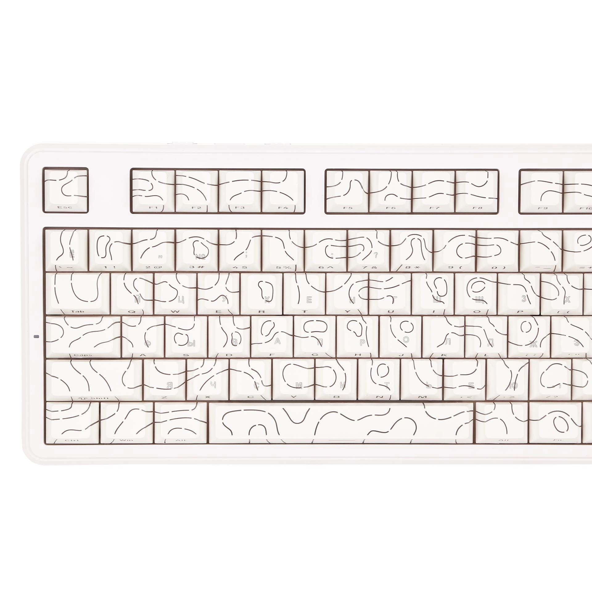 Клавиатура, Ajazz, MK87Pro/Peach/White, MK87 Pro, Игровая, Механическая, TKL, Peach Switches, Бесроводная, USB, 2,4 ГГц, Bluetooth, Подсветка RGB, Анг/Рус, Белый — фото 3