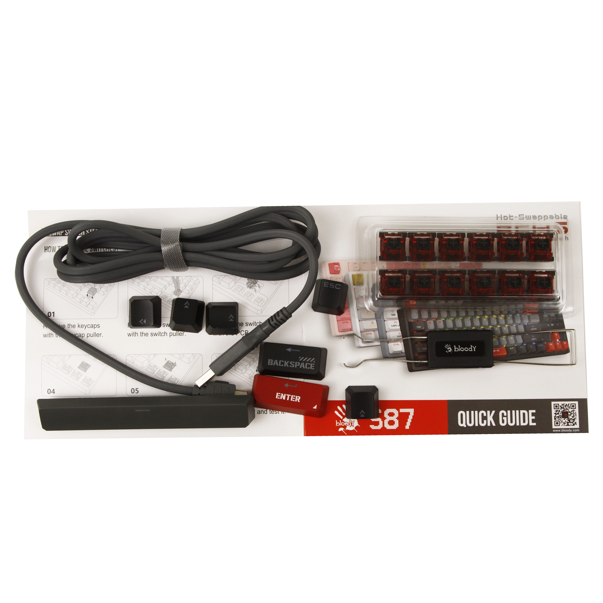 Клавиатура A4Tech Bloody S87, BLMS Red Plus Switch, Red, USB — фото 5