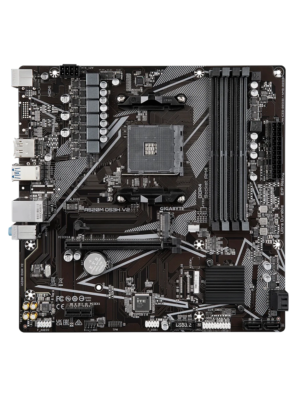 Материнская плата Gigabyte A520M DS3H V2 (REV1.0), AM4