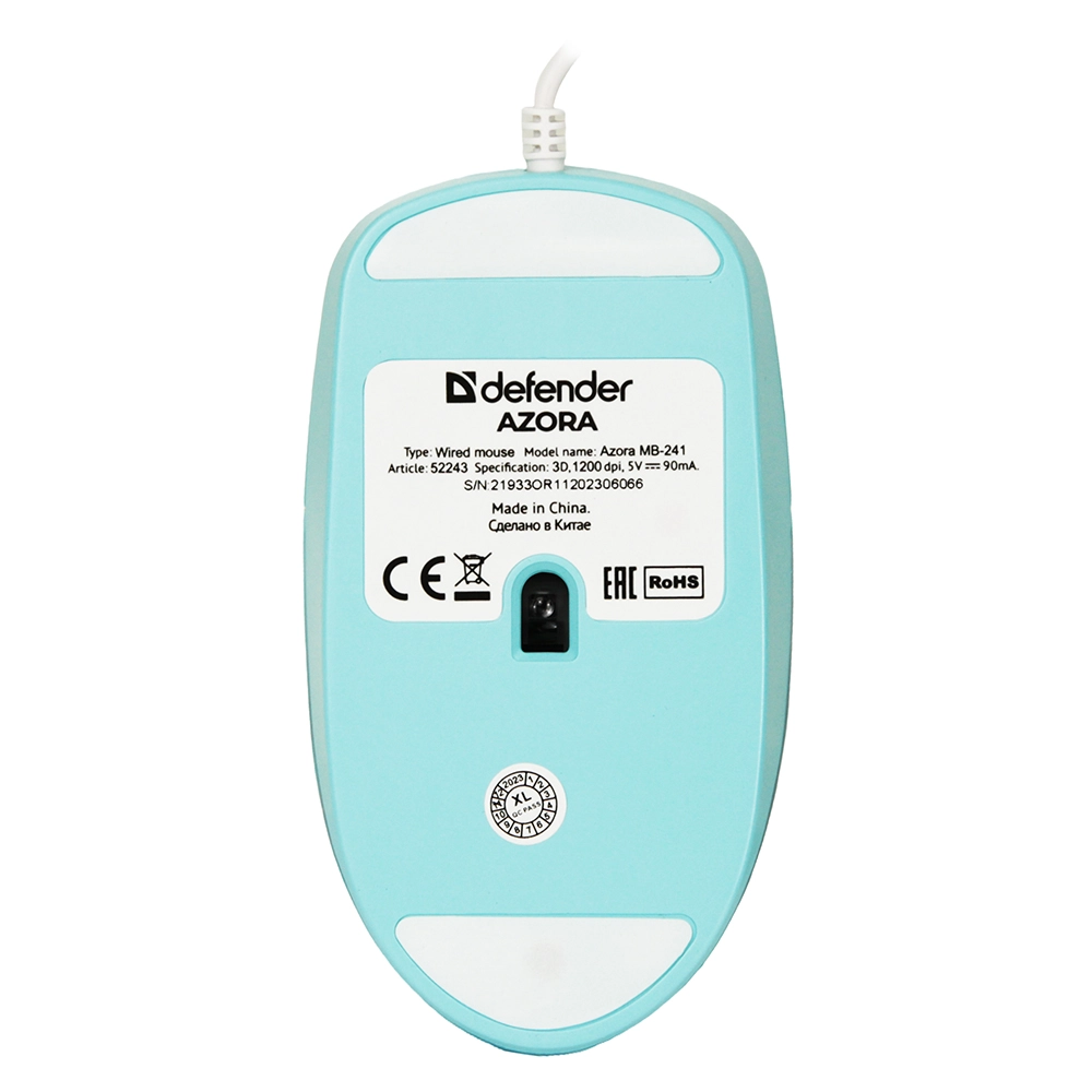Мышь Defender Azora MB-241, Light Blue, USB — фото 3