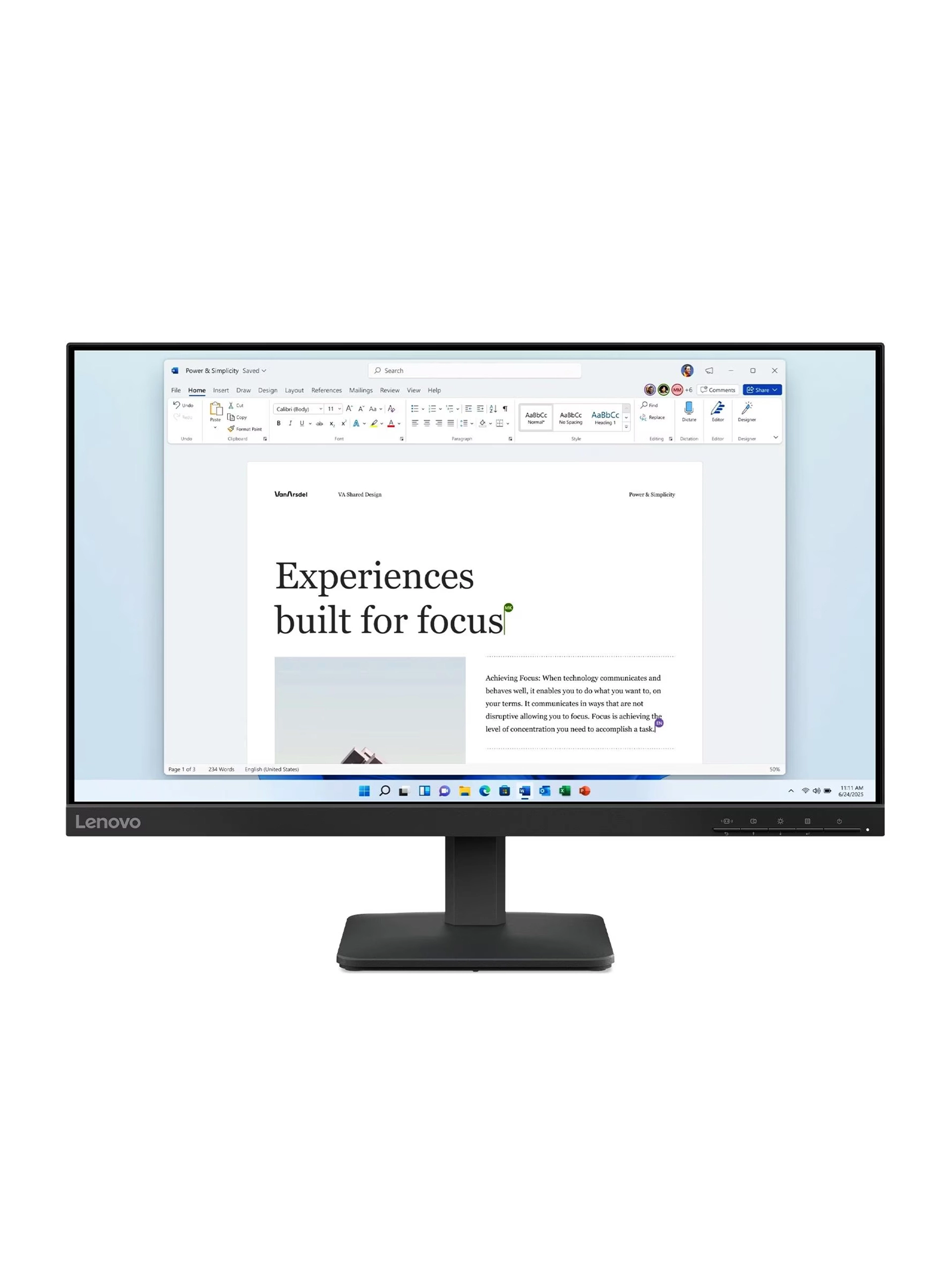 Монитор 23.8" Lenovo L24-4e, Raven Black — фото 2