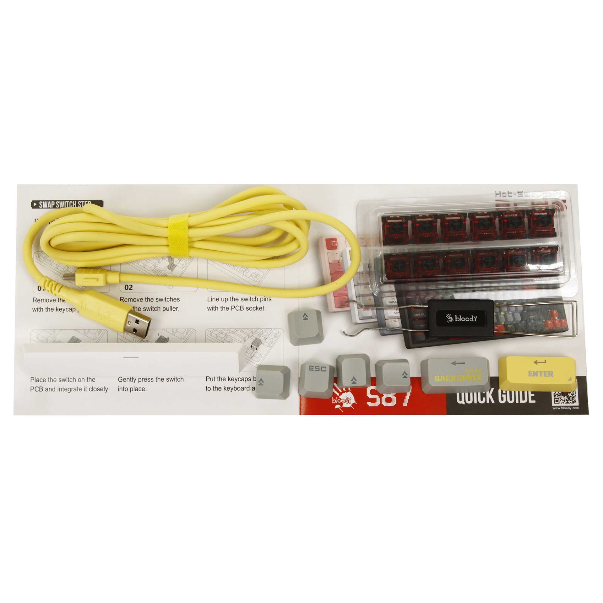 Клавиатура A4Tech Bloody S87, BLMS Red Plus Switch, White, USB — фото 5