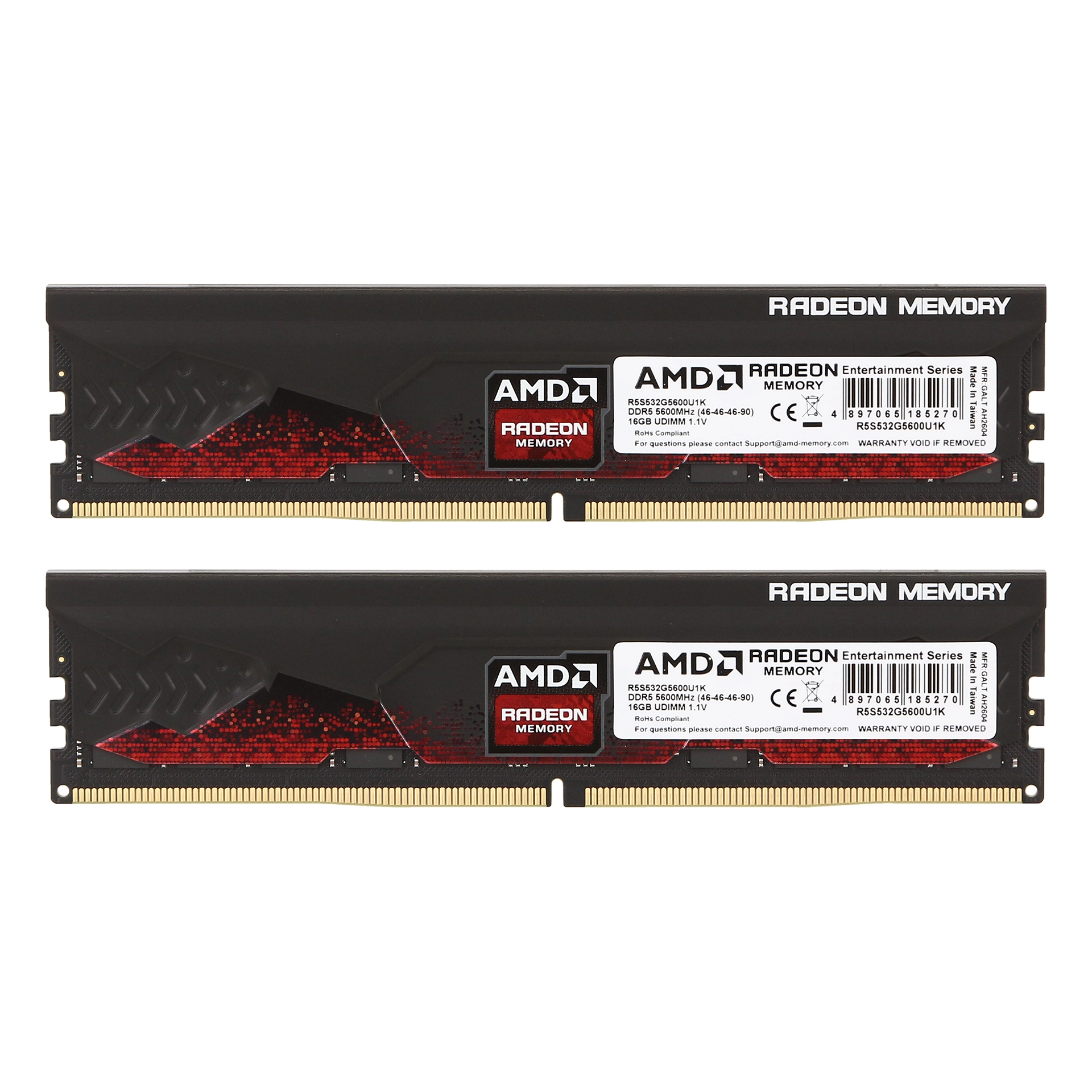 DDR-5 DIMM 32 GB 5600 MHz AMD Radeon R5 Gamer, 2x 16 GB Kit, BOX (R5S532G5600U1K) — фото 2