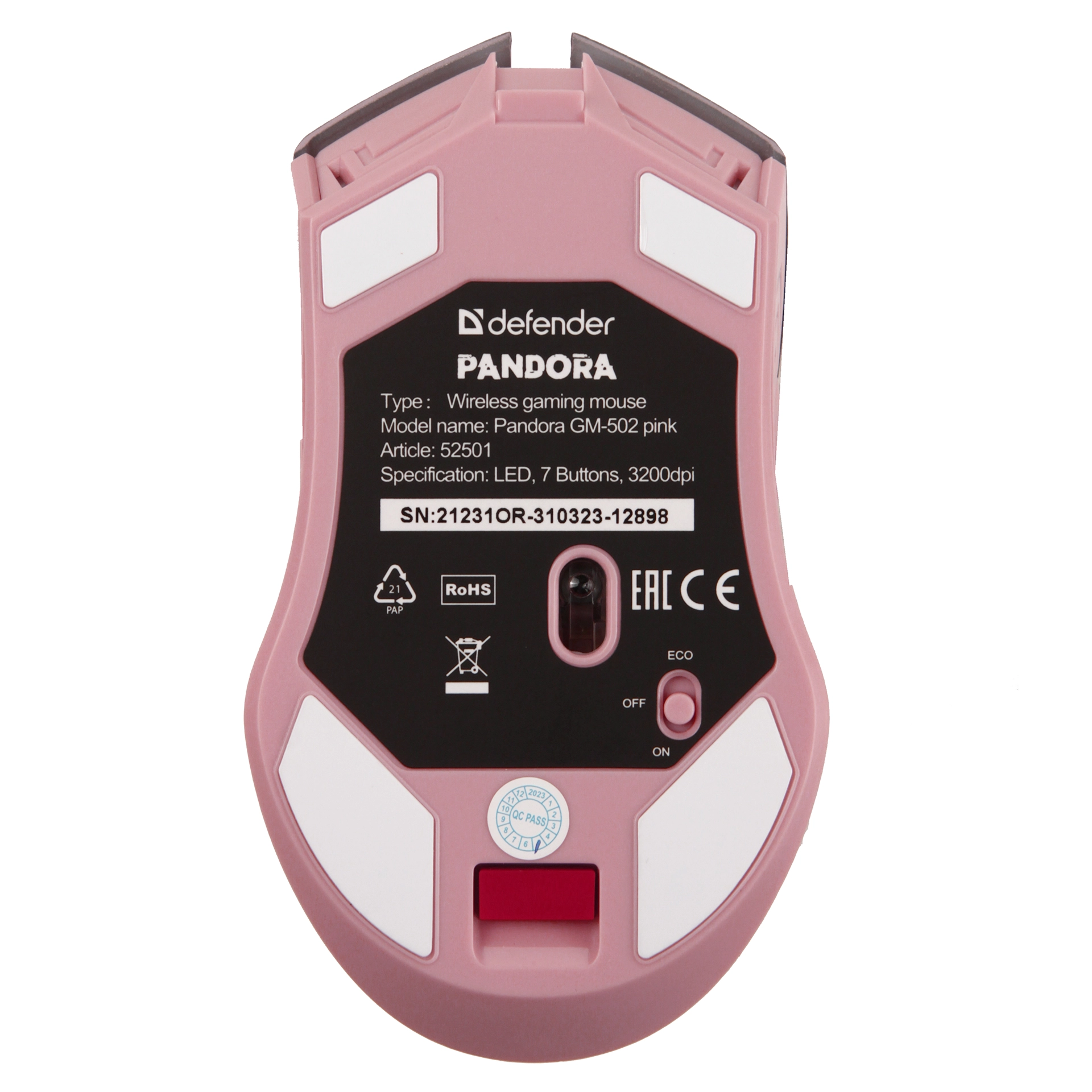 Мышь Defender Pandora GM-502, Pink, USB — фото 4