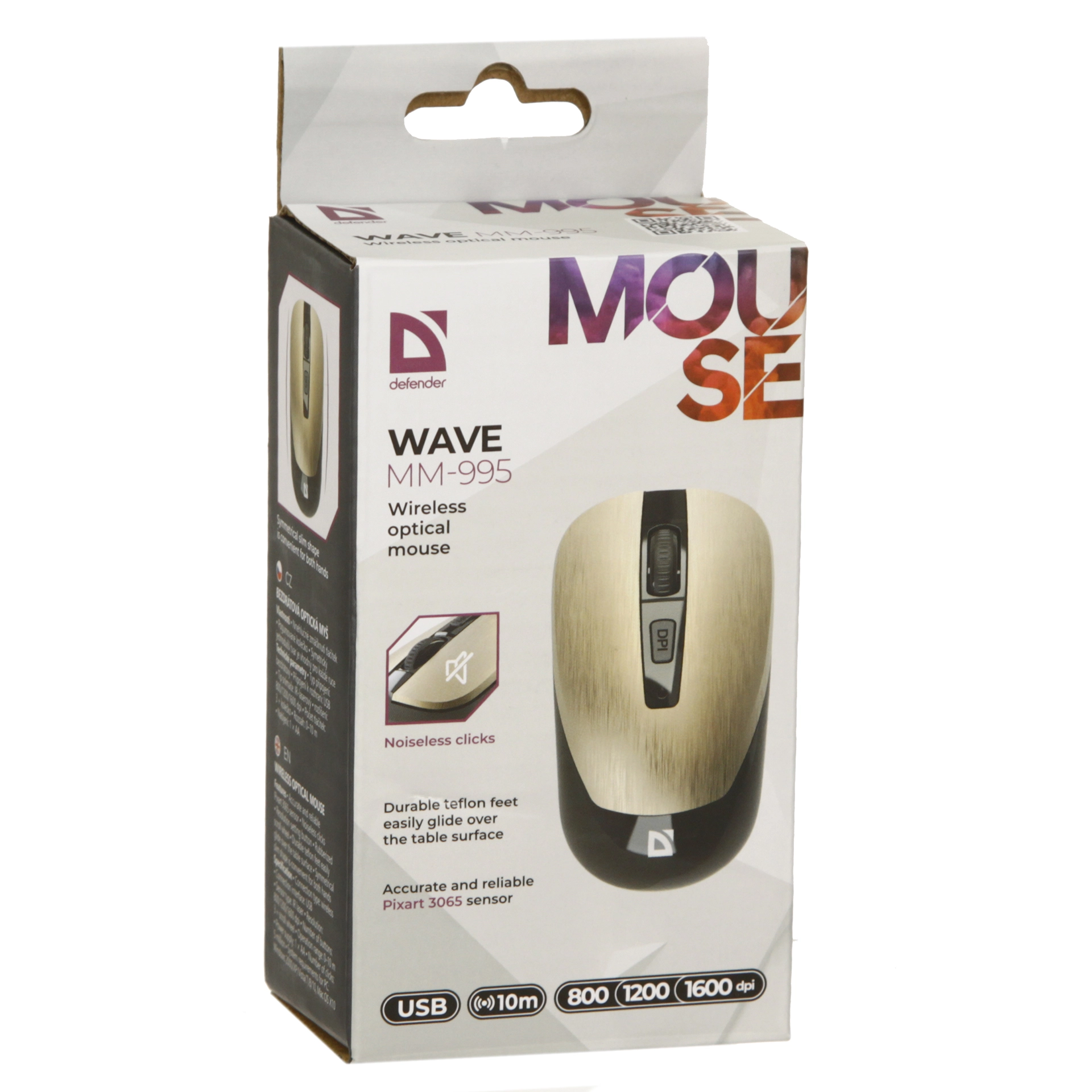 Мышь Defender Wave MM-995, Gold, USB — фото 5