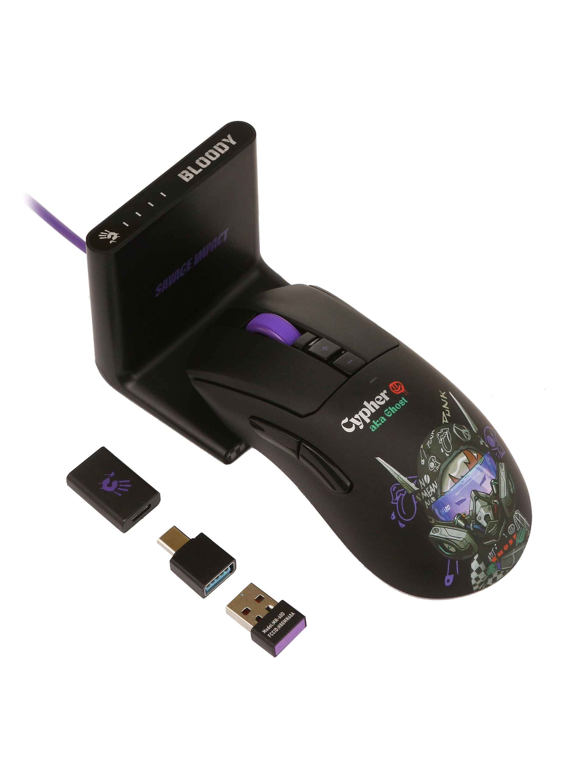 Мышь A4Tech Bloody R73 Ultra Duo Cypher Ghost, Black, USB — фото 5
