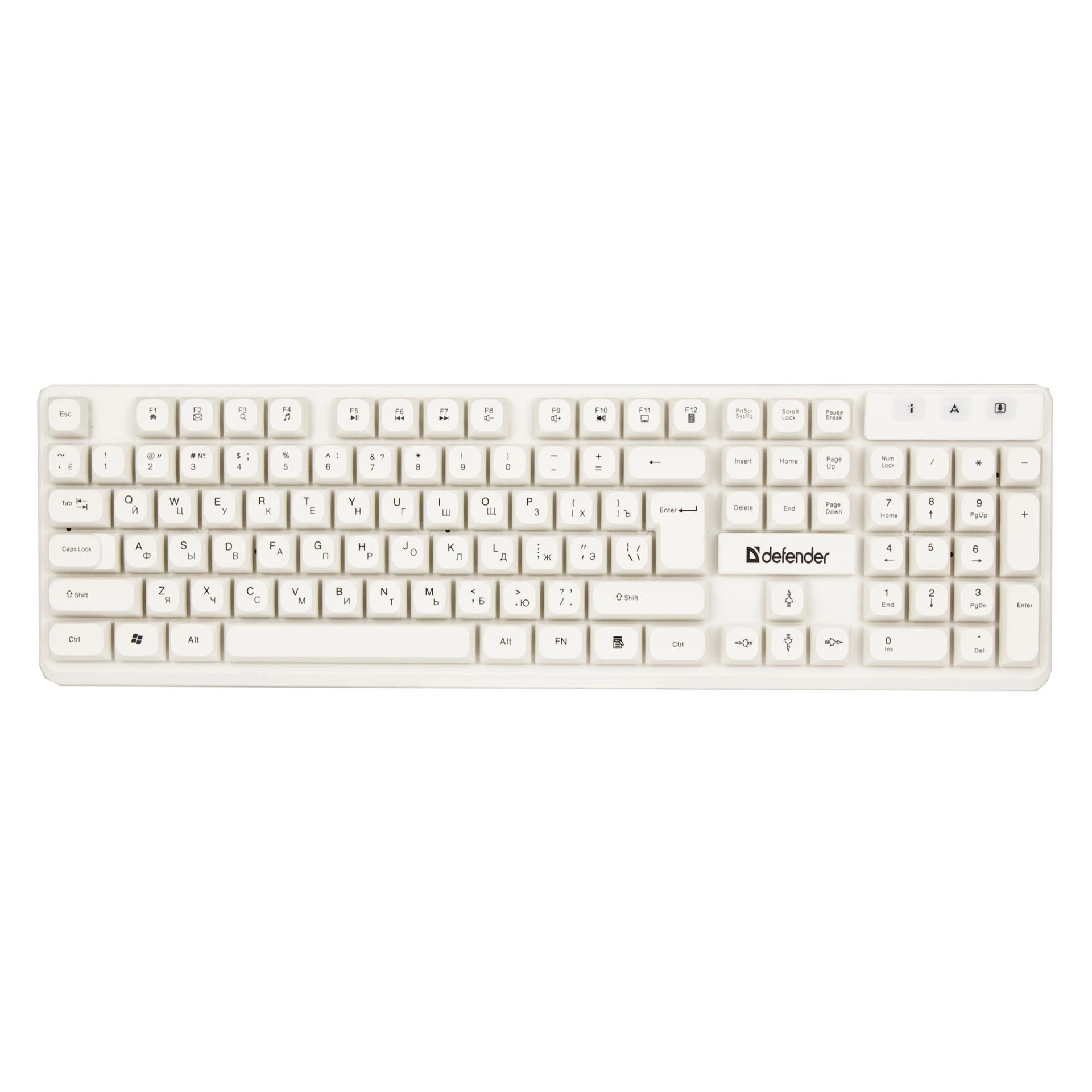 Клавиатура Defender Milan C-992, White, USB + мышь — фото 2