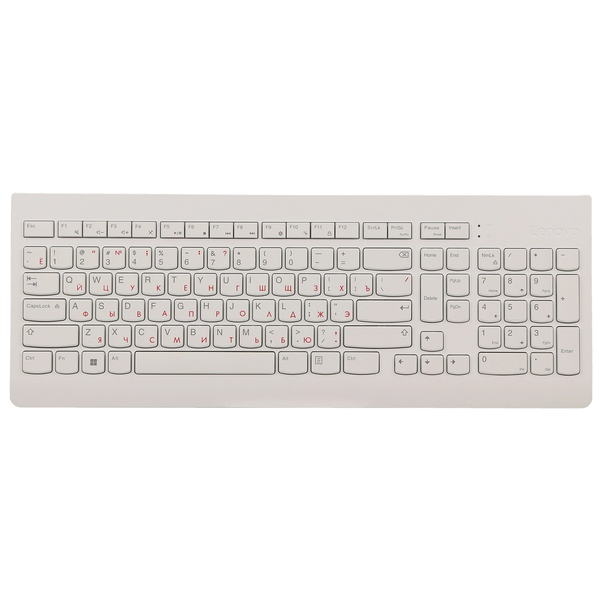 Клавиатура Lenovo 510, White, USB + мышь — фото 2