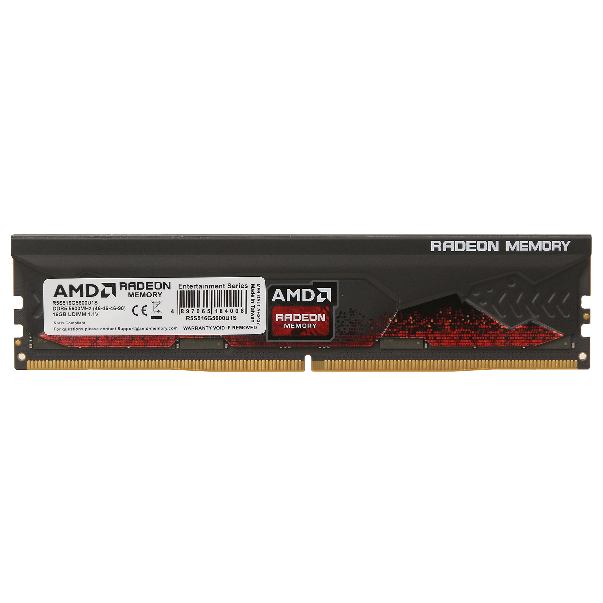 Оперативная память 16GB DDR5 5600MHz AMD Radeon R5 UDIMM With Heatsink CL46 1.1V R5S516G5600U1S — фото 2