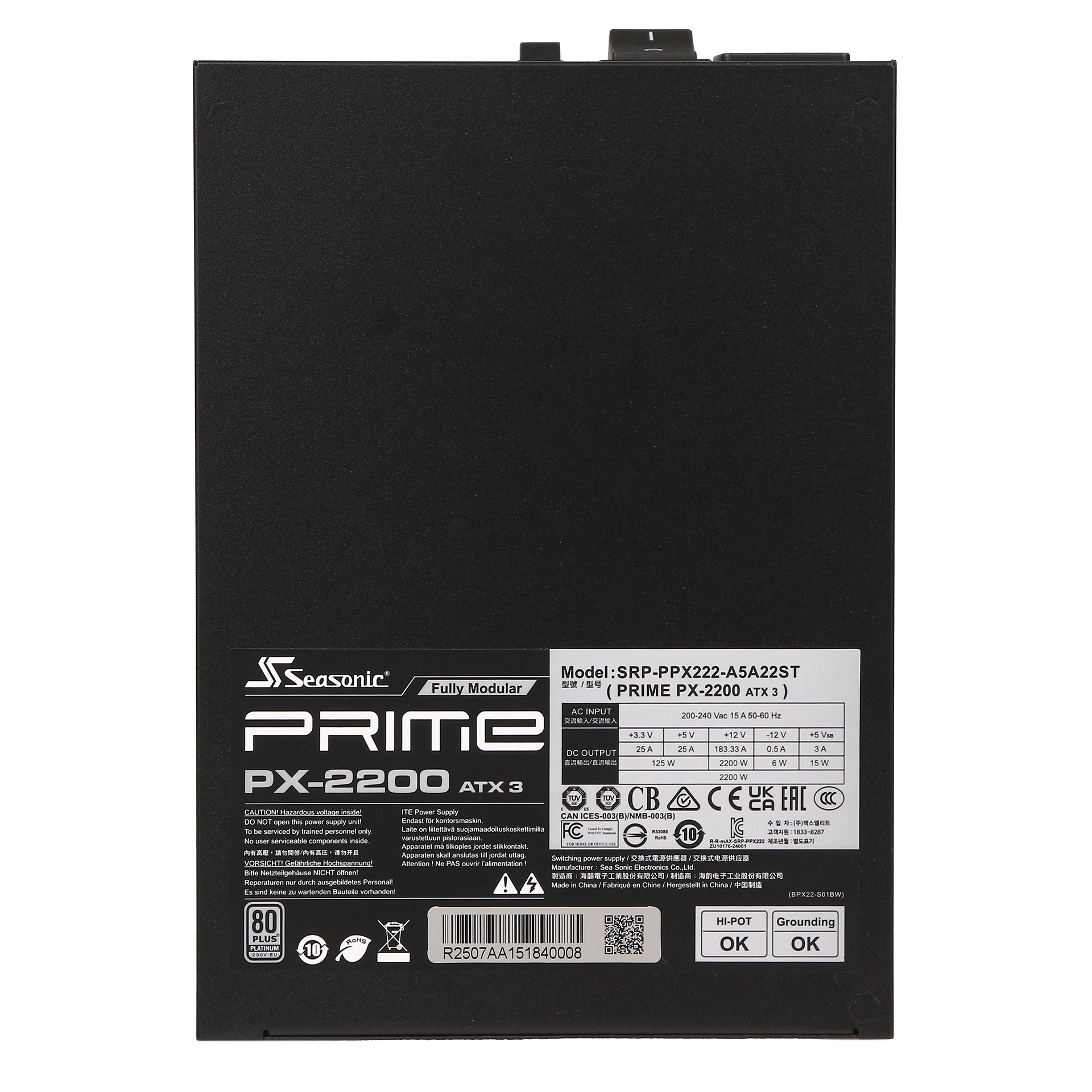 Блок питания ATX 2200 W Seasonic Prime PX-2200 ATX 3.1 — фото 5