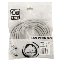 Patch cord RJ-45 5е cat Cablexpert PP10-5M, UTP, 5m, Gray